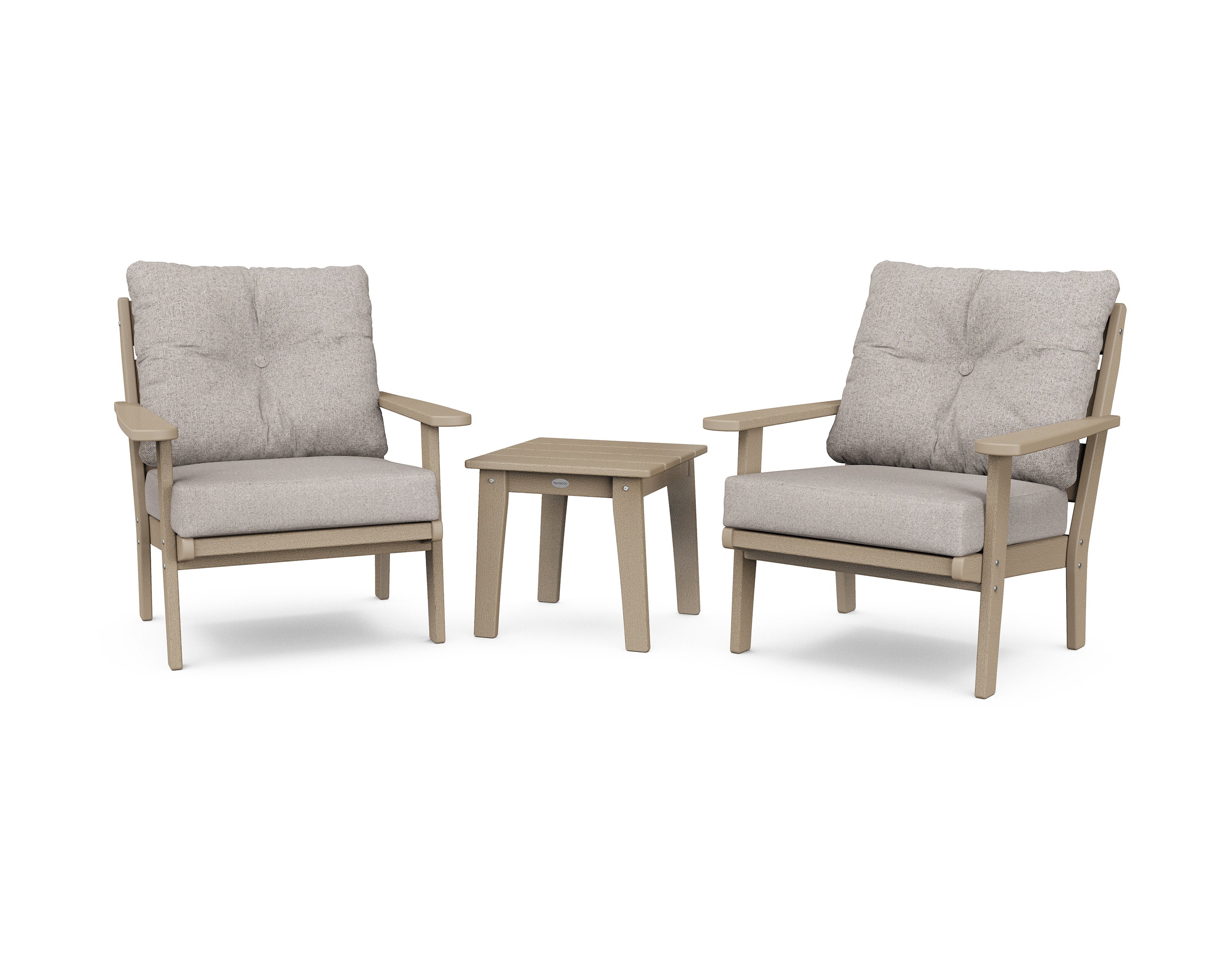 Lakeside 3-Piece Deep Seating Chair Set in Vintage Sahara / Weathered Tweed