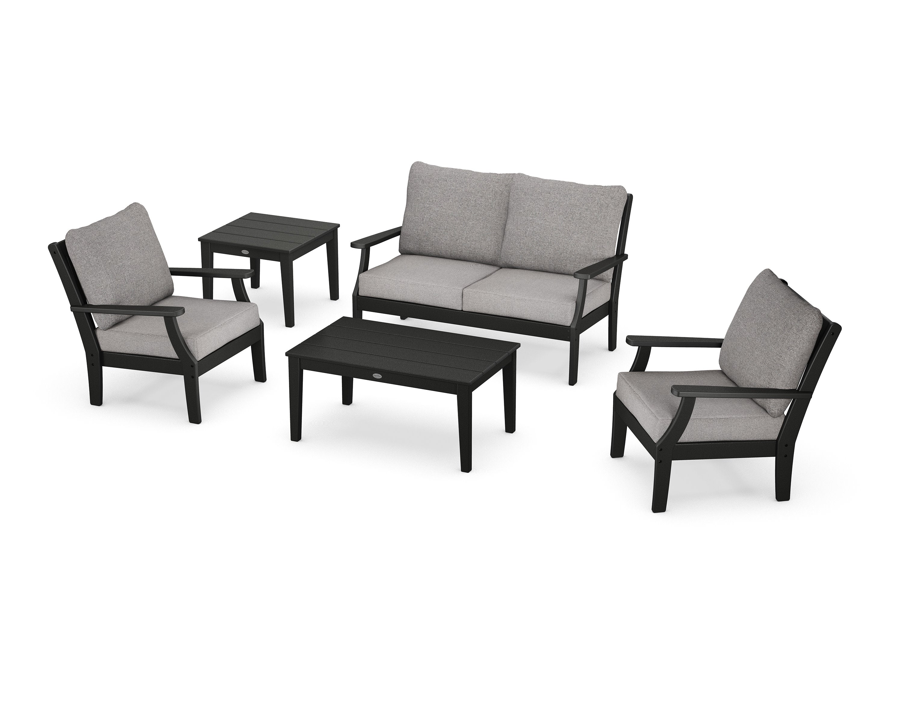 Braxton 5-Piece Deep Seating Set in Black / Grey Mist
