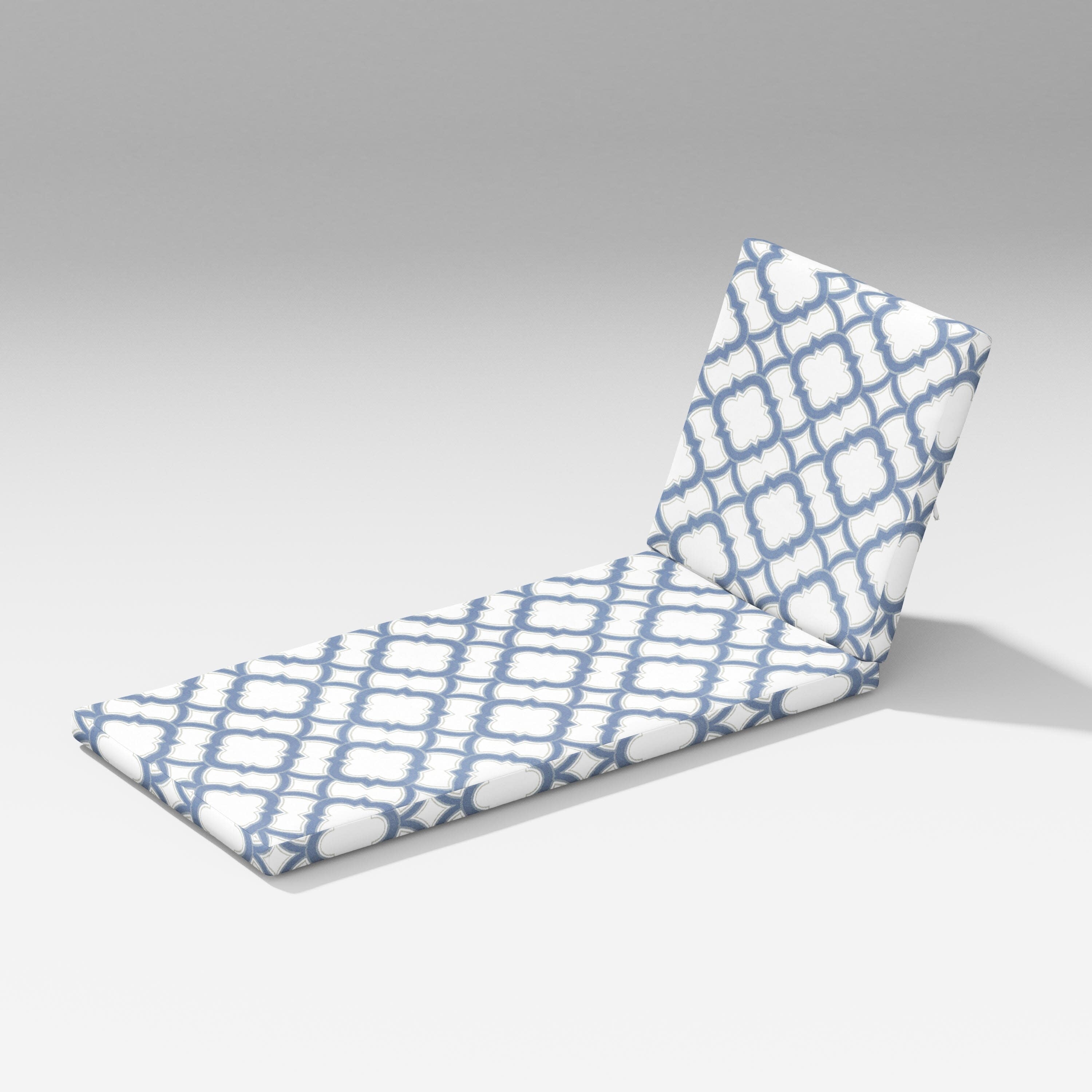 Latitude Chaise Lounge Full Cushion in Trellis Sky Blue