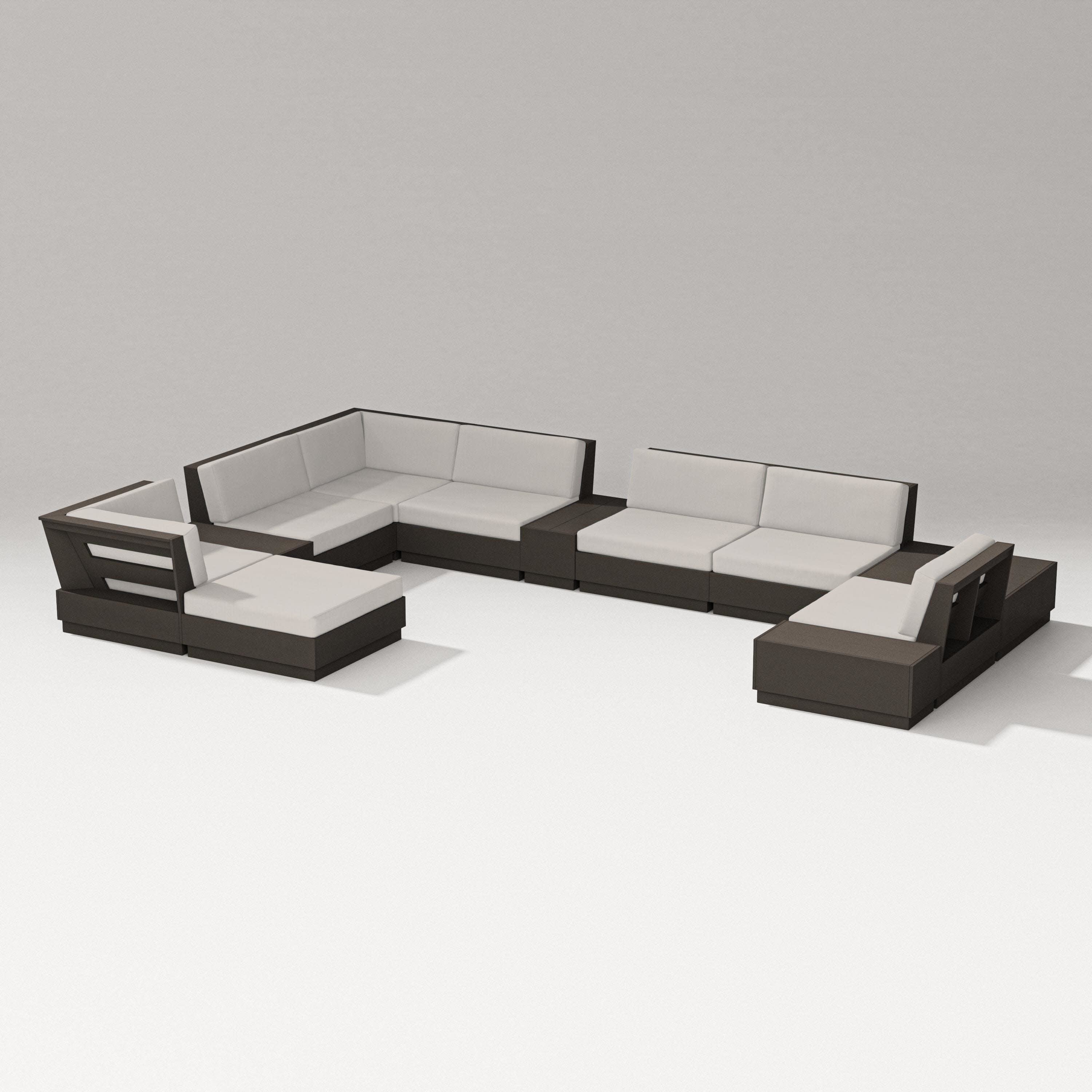 Elevate 12-Piece Conversation Sectional Set in Vintage Coffee / Cast Ash