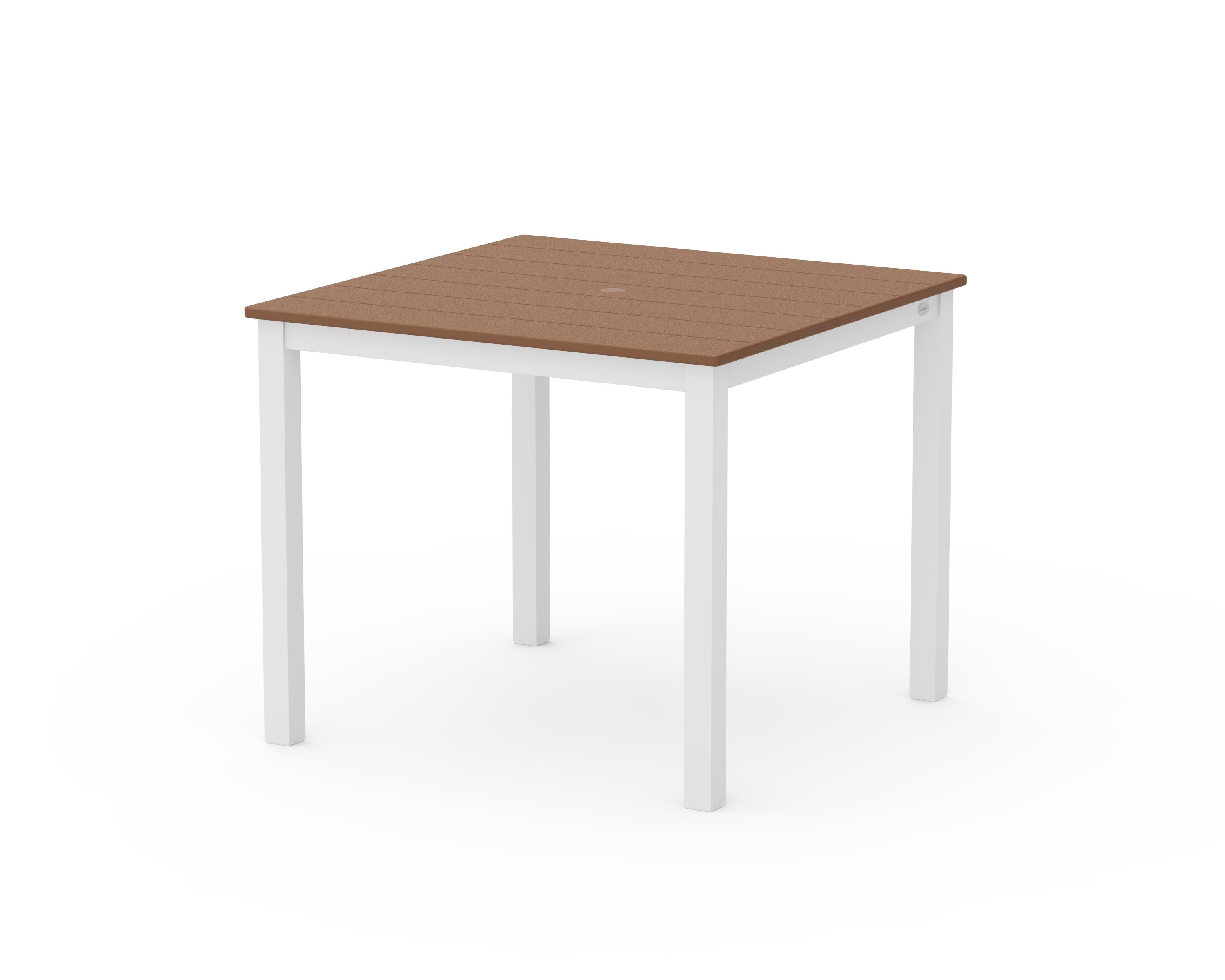 Main Street 36" x 36" Dining Table in White / Teak
