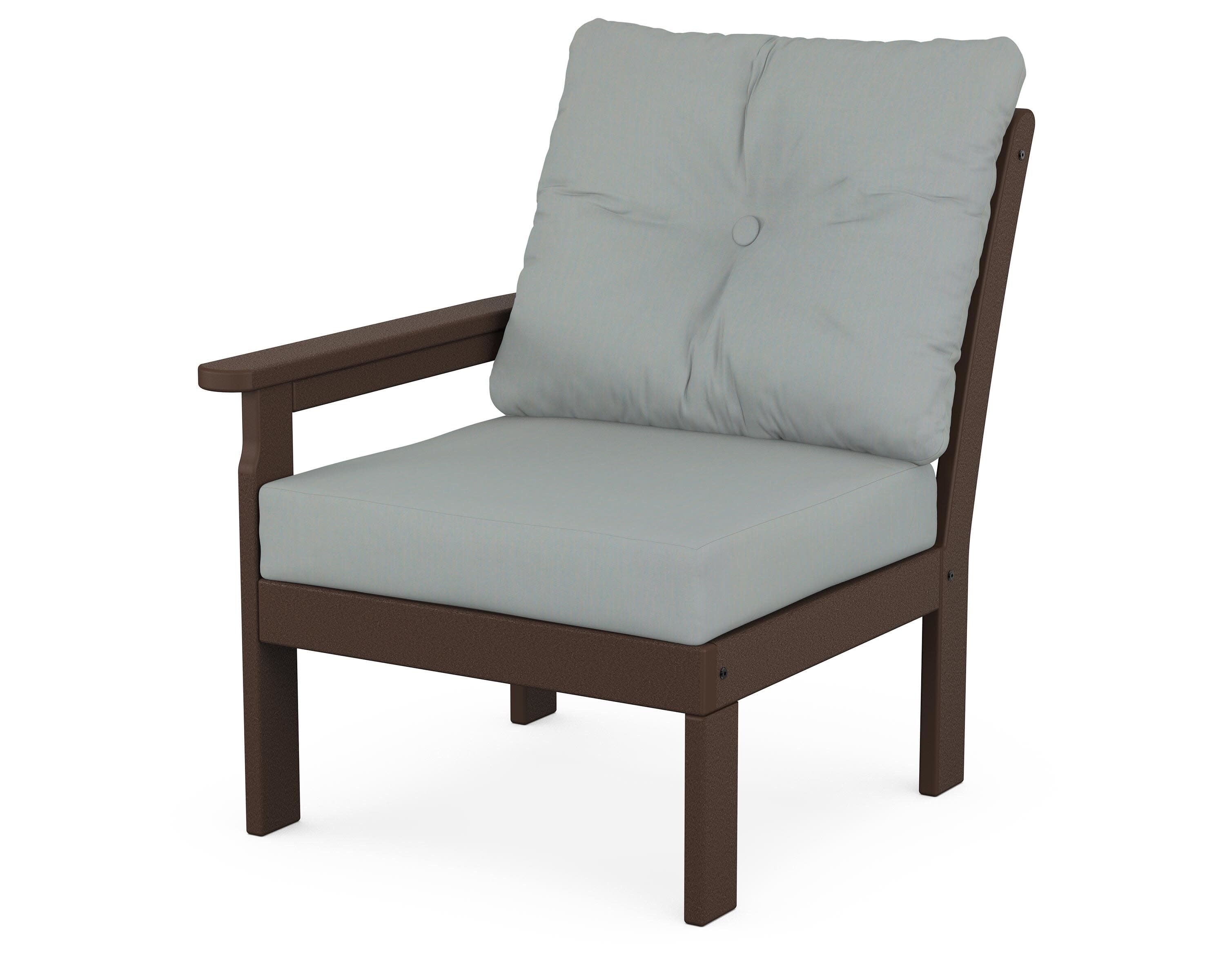 Vineyard Modular Left Arm Chair in Mahogany / Spa