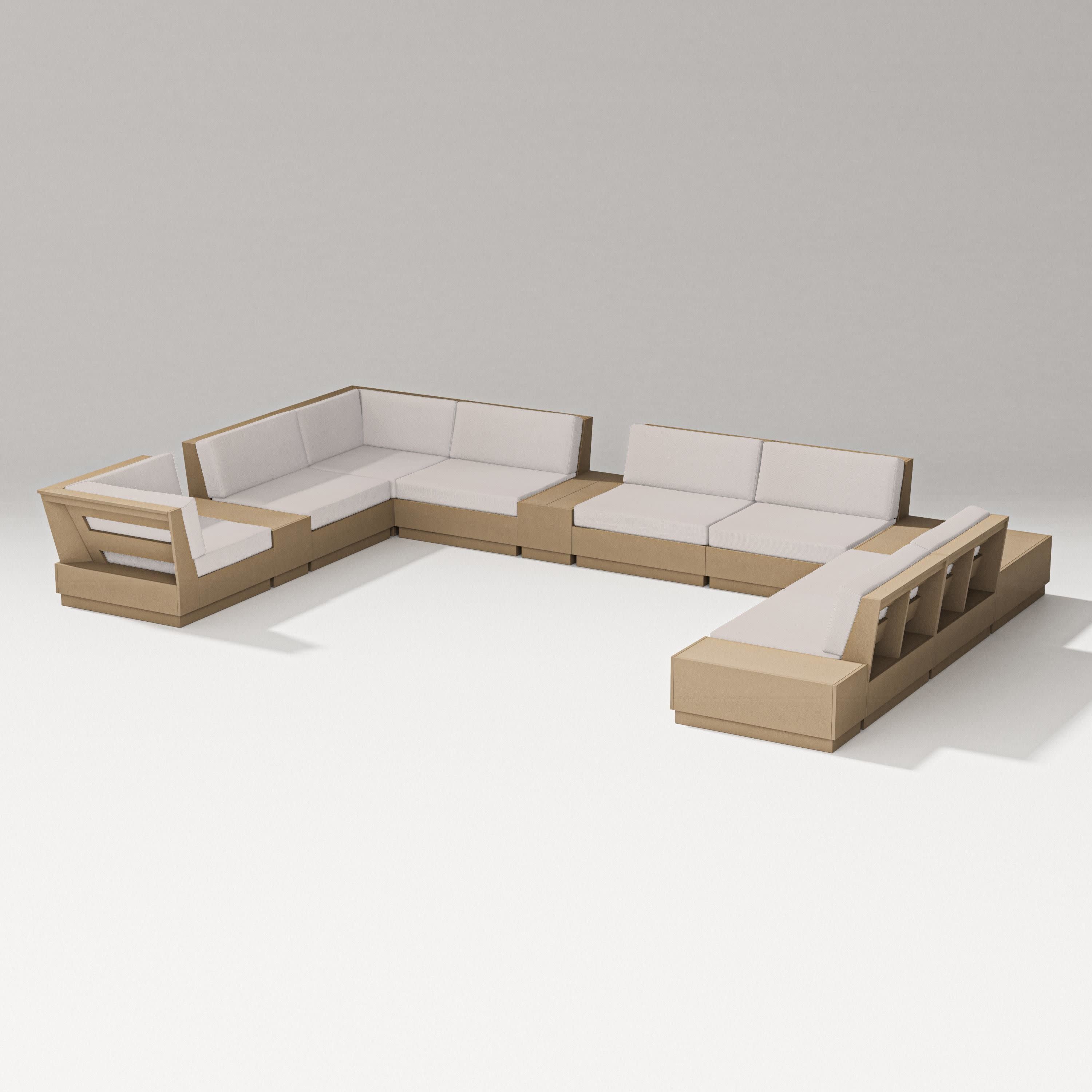 Elevate 12-Piece Conversation Sectional Set in Vintage Sahara / Dune Burlap