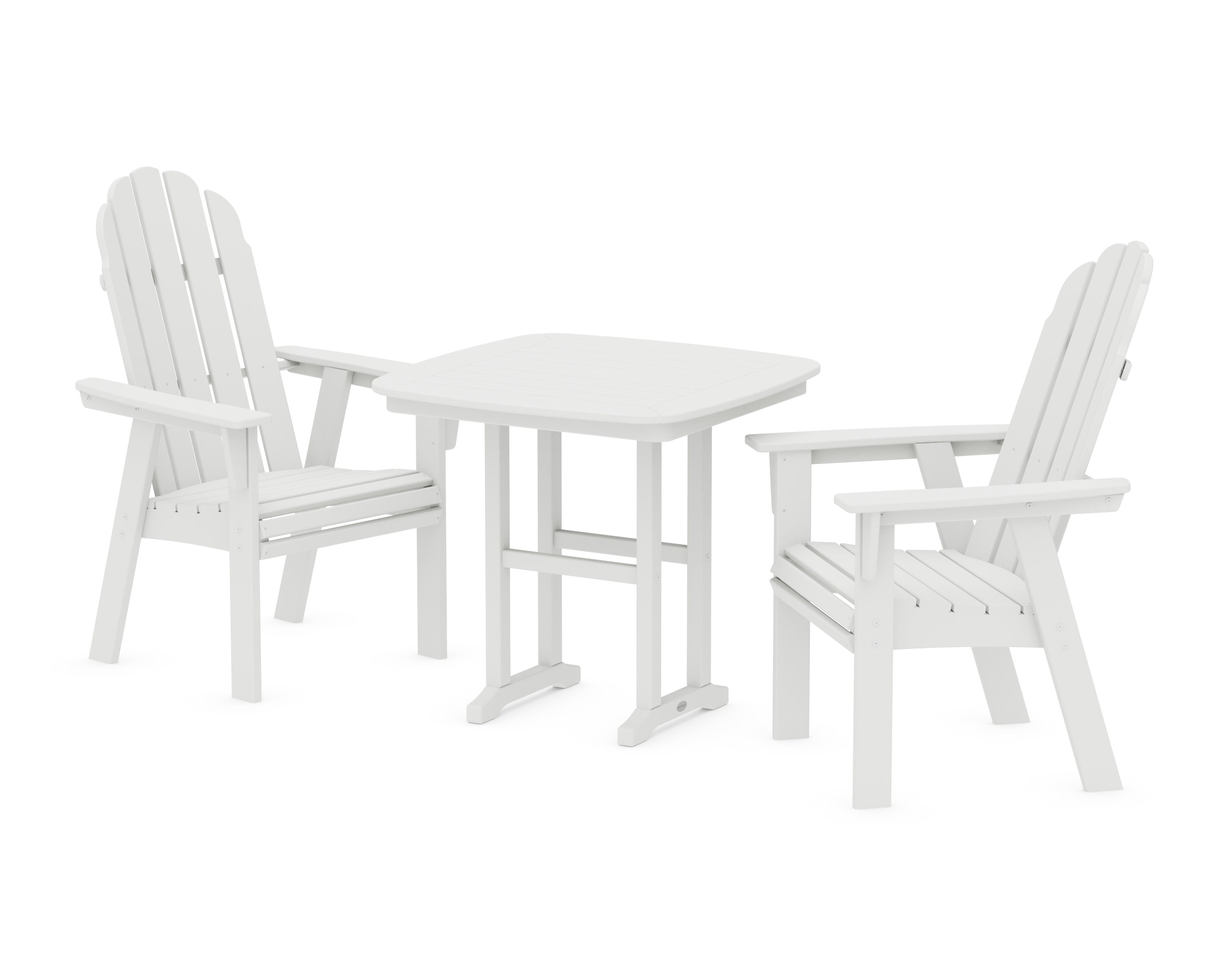 Vineyard Adirondack 3-Piece Dining Set in White