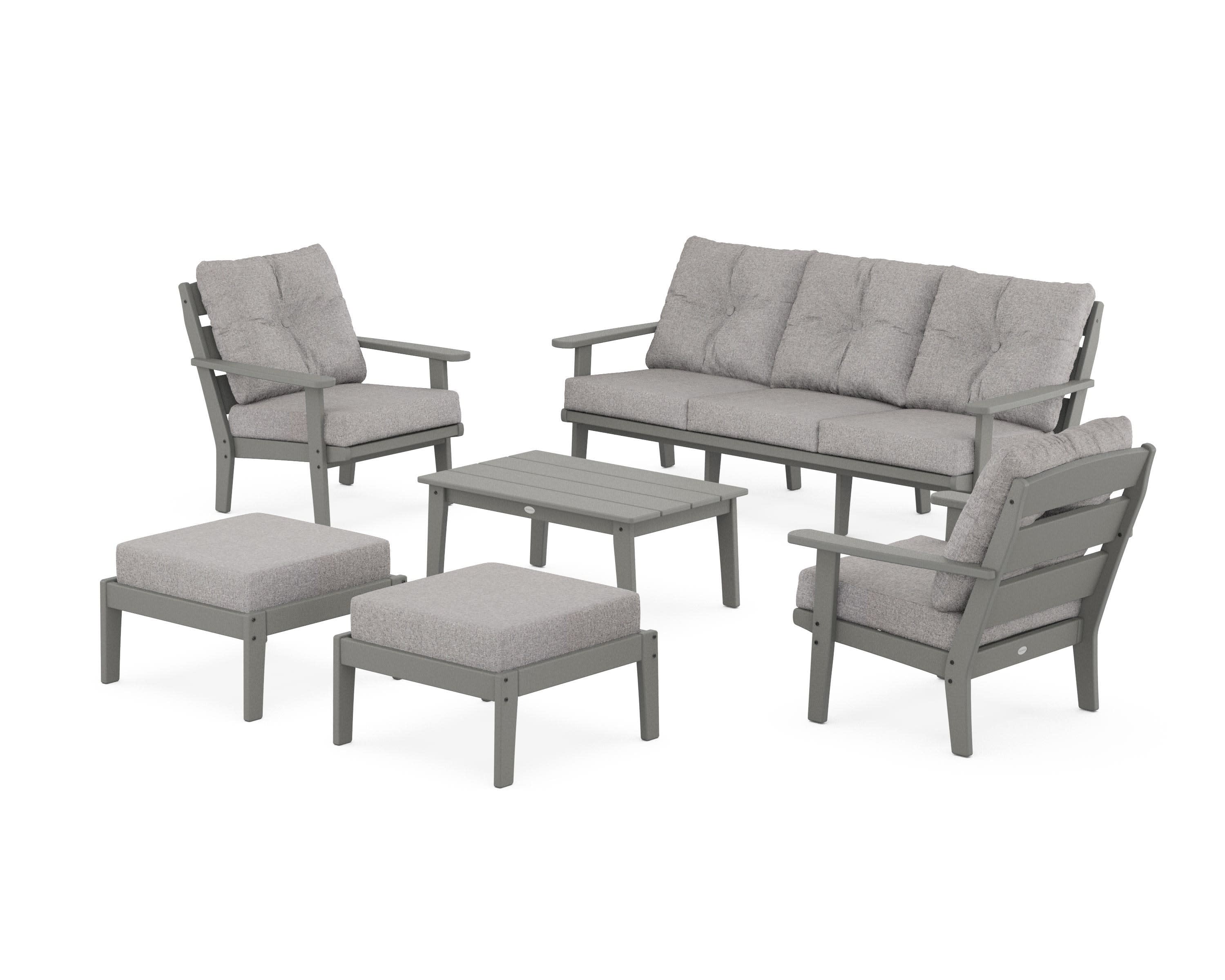 Lakeside 6-Piece Lounge Sofa Set in Slate Grey / Grey Mist