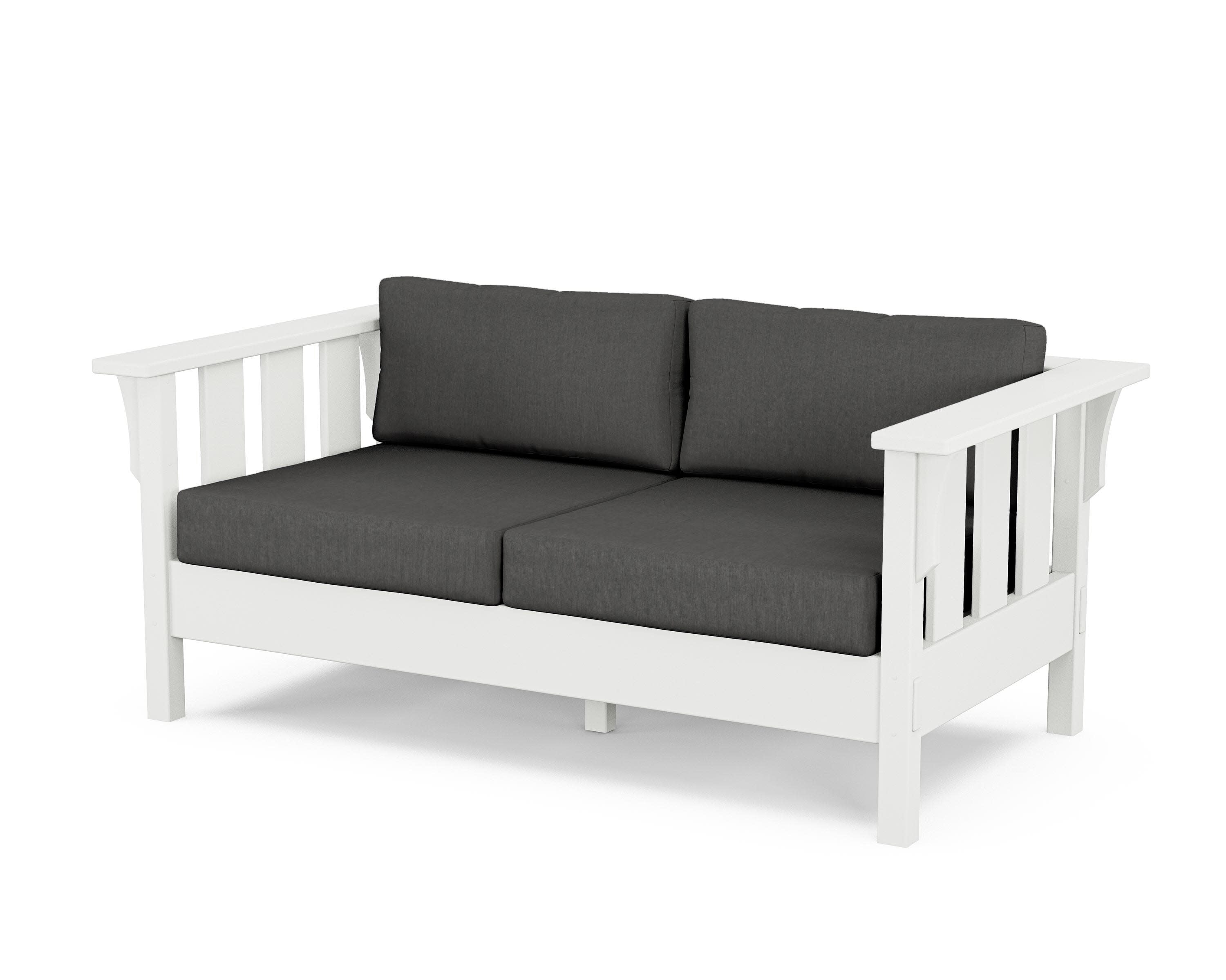 Acadia Deep Seating Loveseat in White / Spectrum Carbon