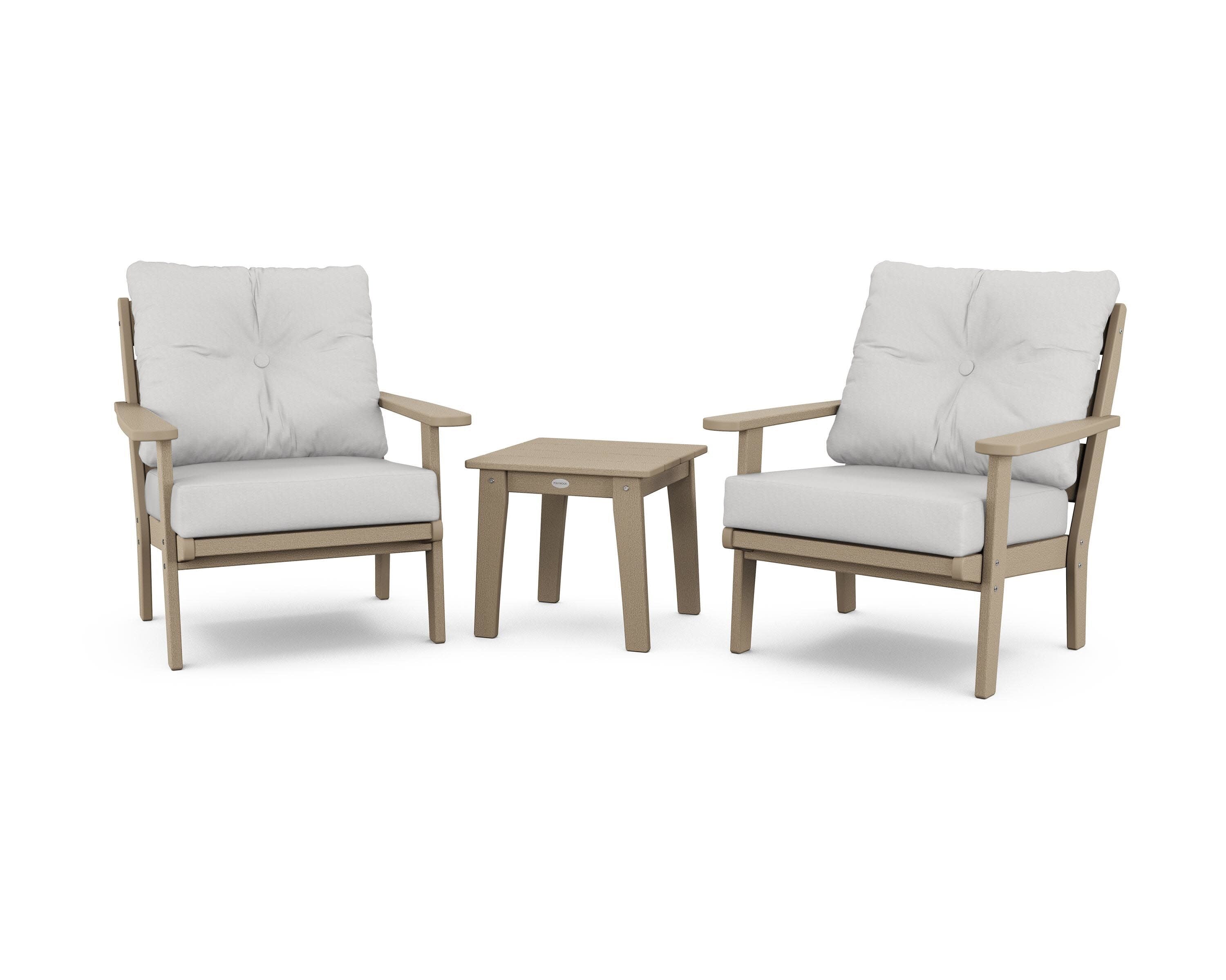 Lakeside 3-Piece Deep Seating Chair Set in Vintage Sahara / Diamond in the Rough