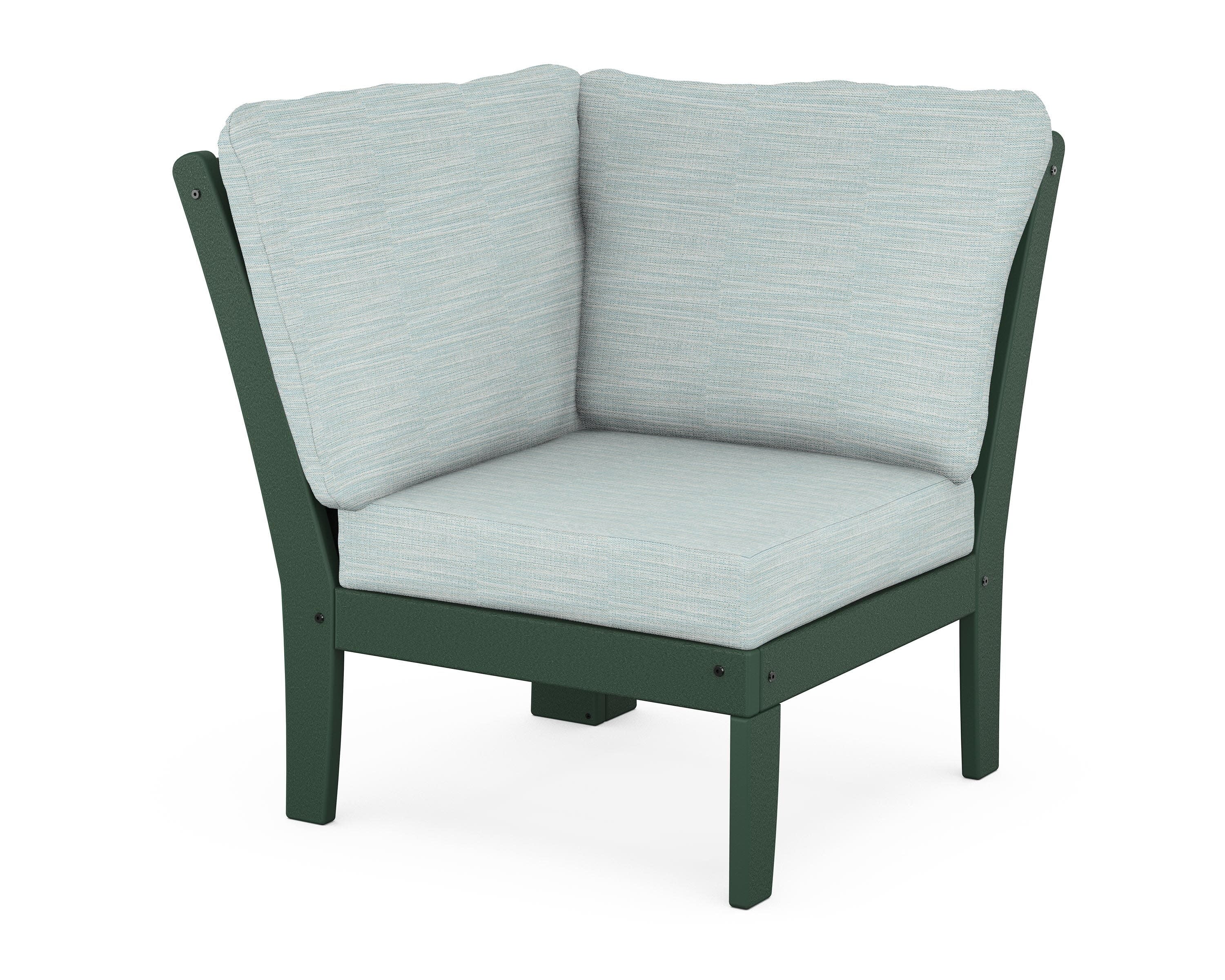Braxton Modular Corner Chair in Green / Soothe Mist