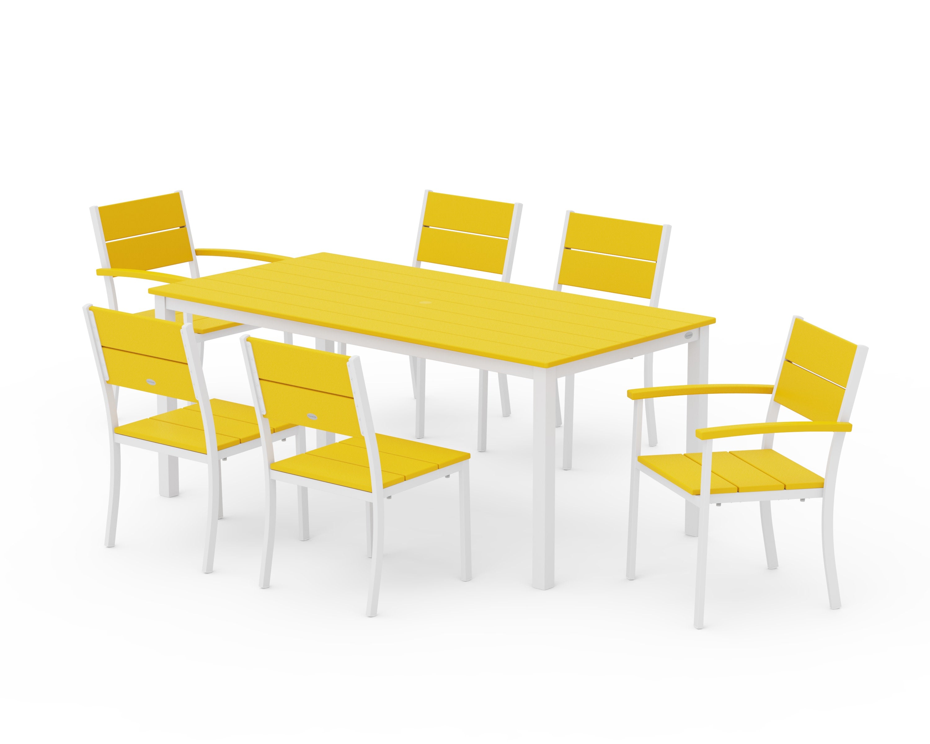 Main Street 7-Piece Dining Set in White / Lemon
