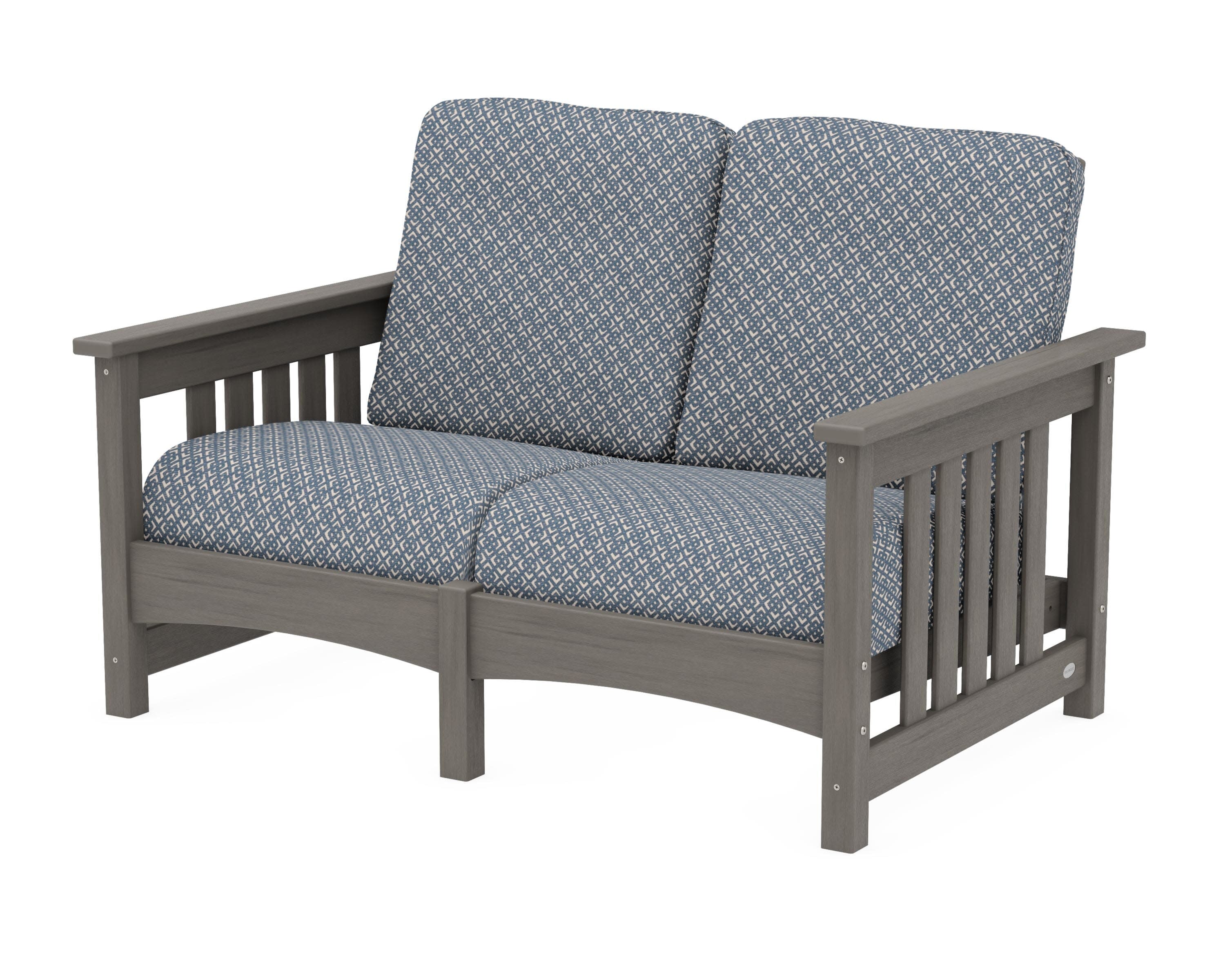 Club Mission Loveseat in Driftwood / Hopscotch
