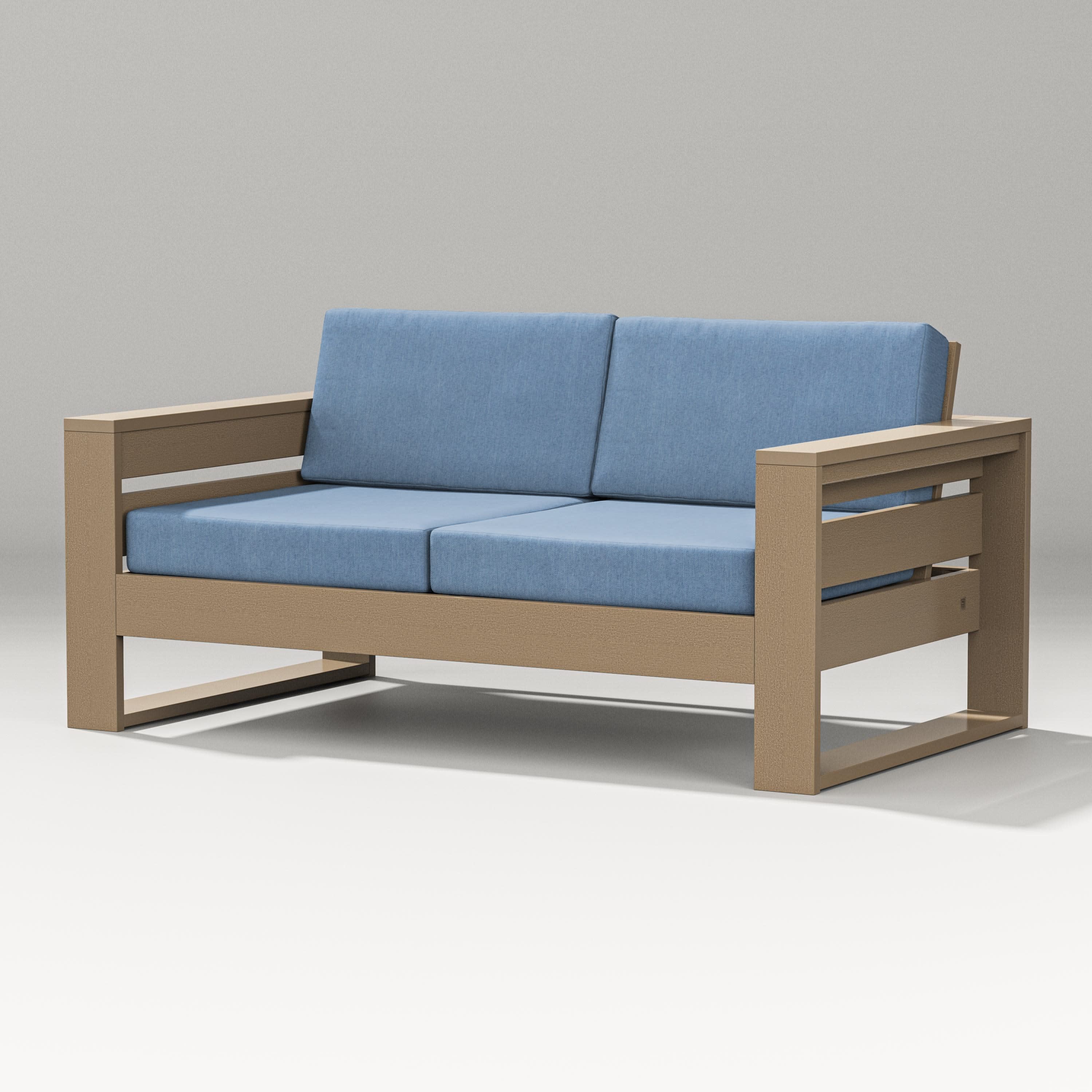 Latitude Loveseat in Vintage Sahara / Sky Blue
