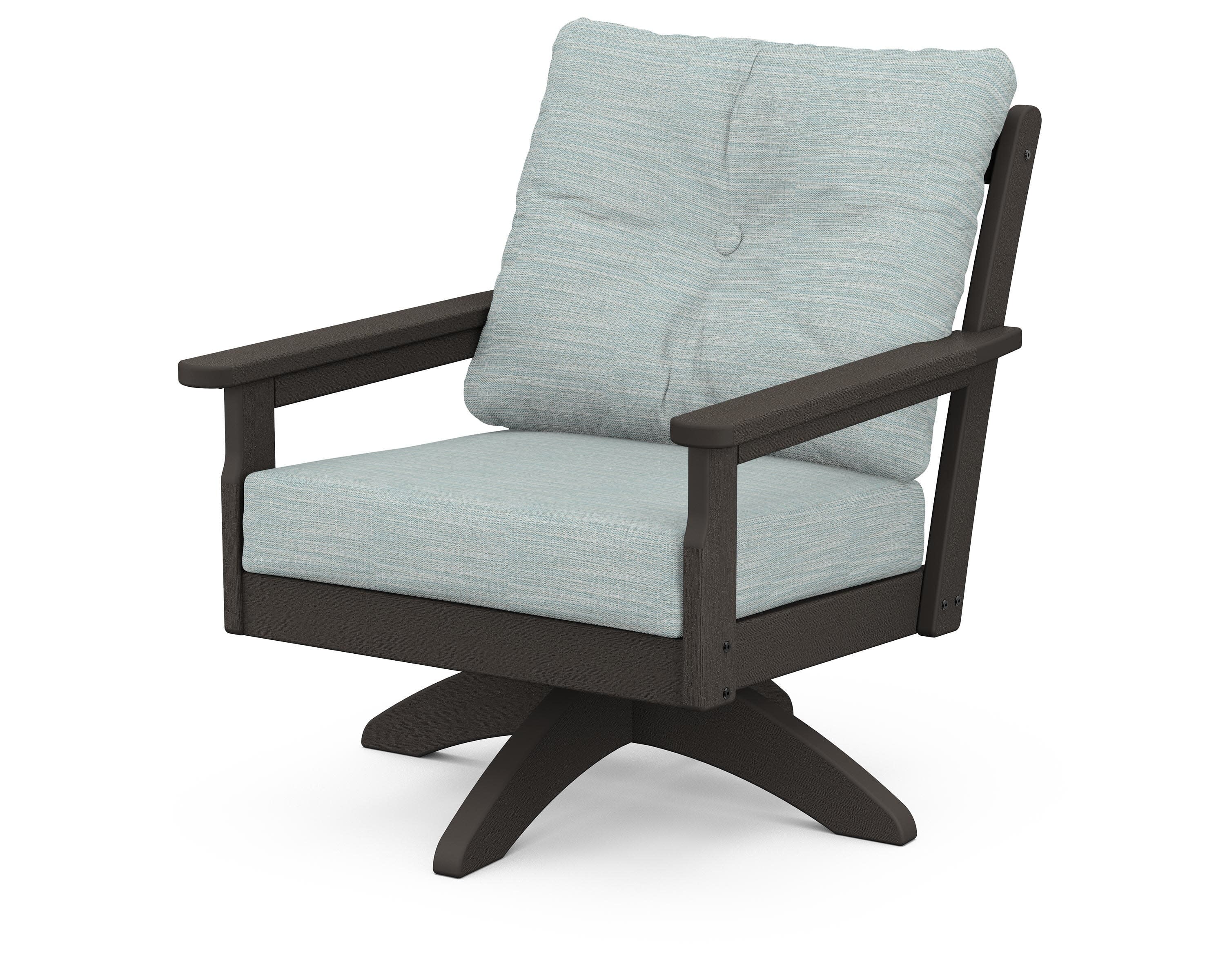 Vineyard Deep Seating Swivel Chair in Vintage Coffee / Soothe Mist