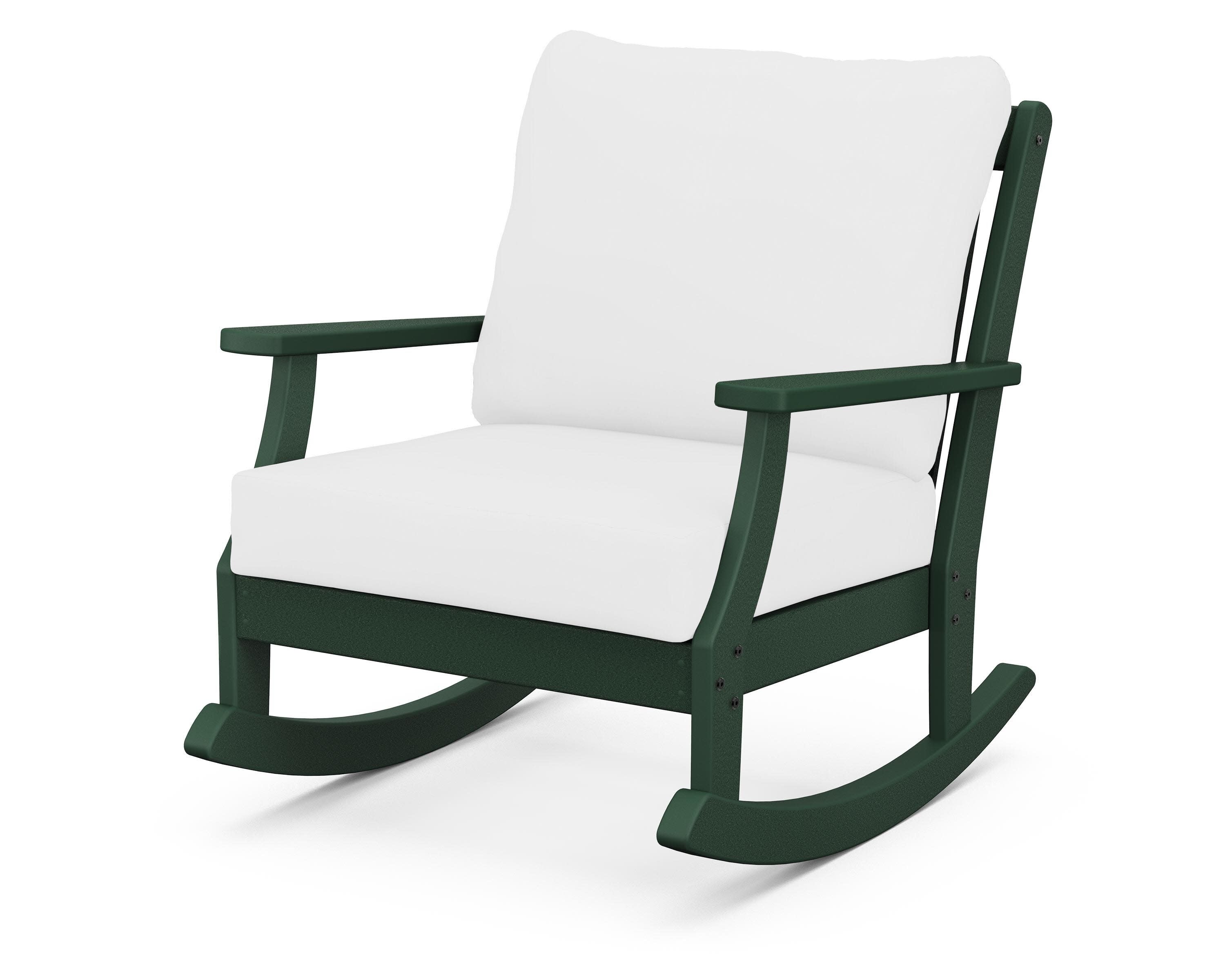 Braxton Deep Seating Rocking Chair in Green / Natural