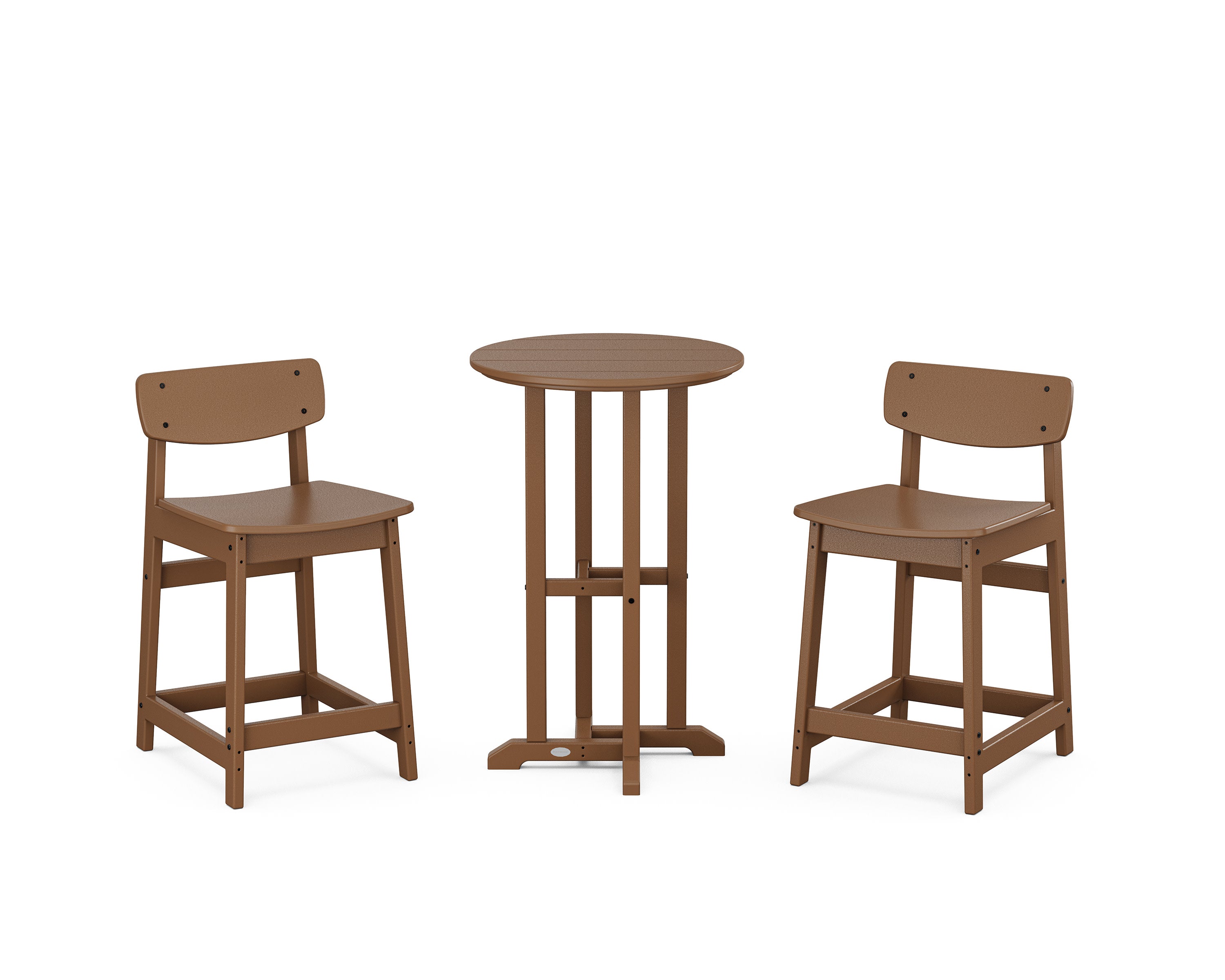Modern Studio Urban Lowback 3-Piece Bistro Counter Set in Teak