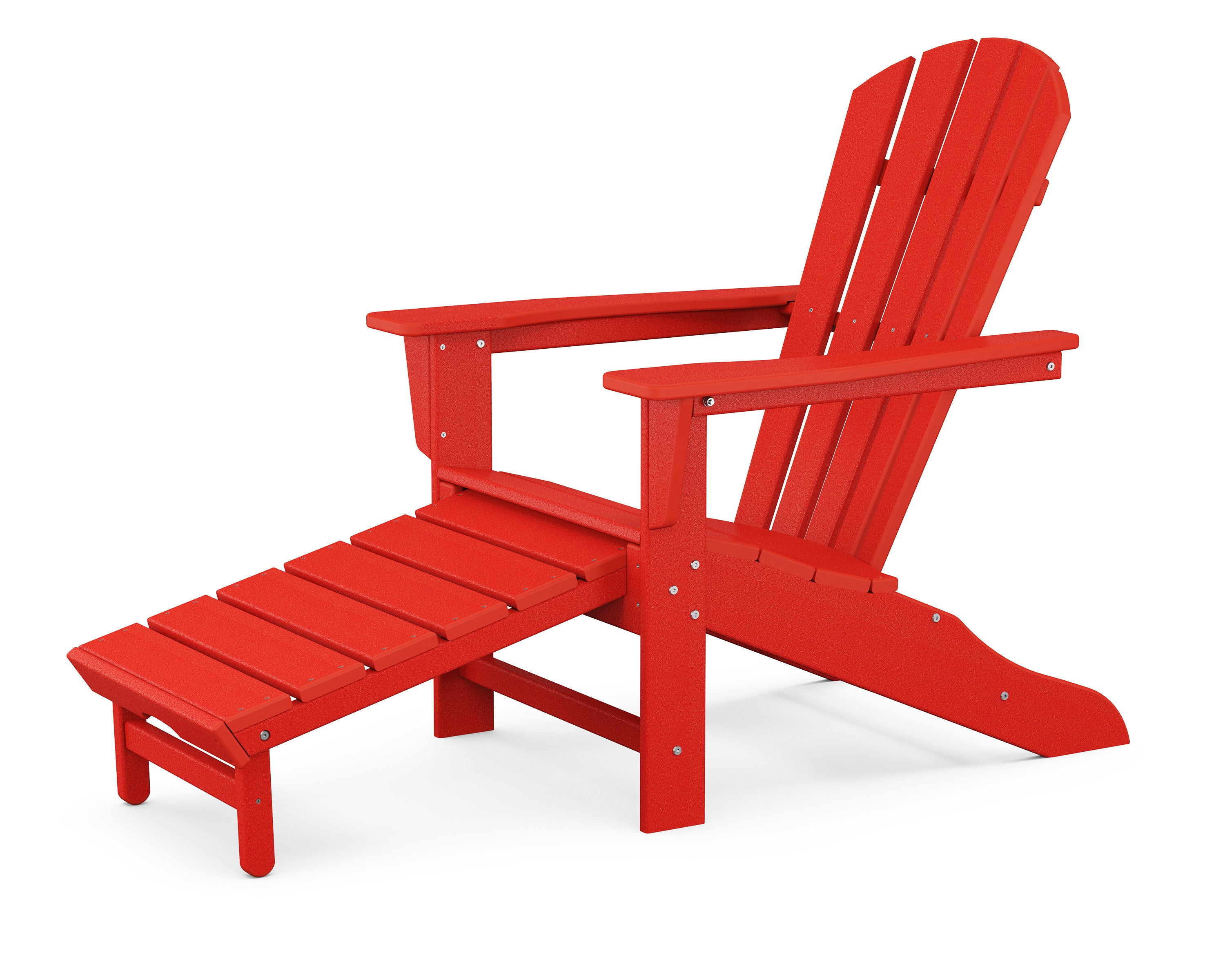 Palm Coast Ultimate Adirondack with Hideaway Ottoman in Sunset Red