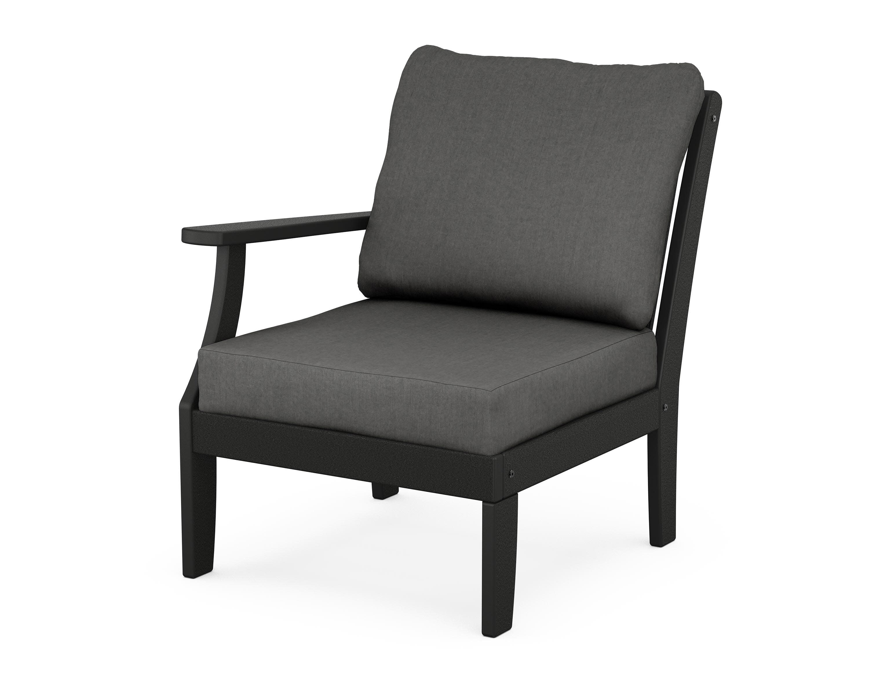 Braxton Modular Left Arm Chair in Black / Spectrum Carbon