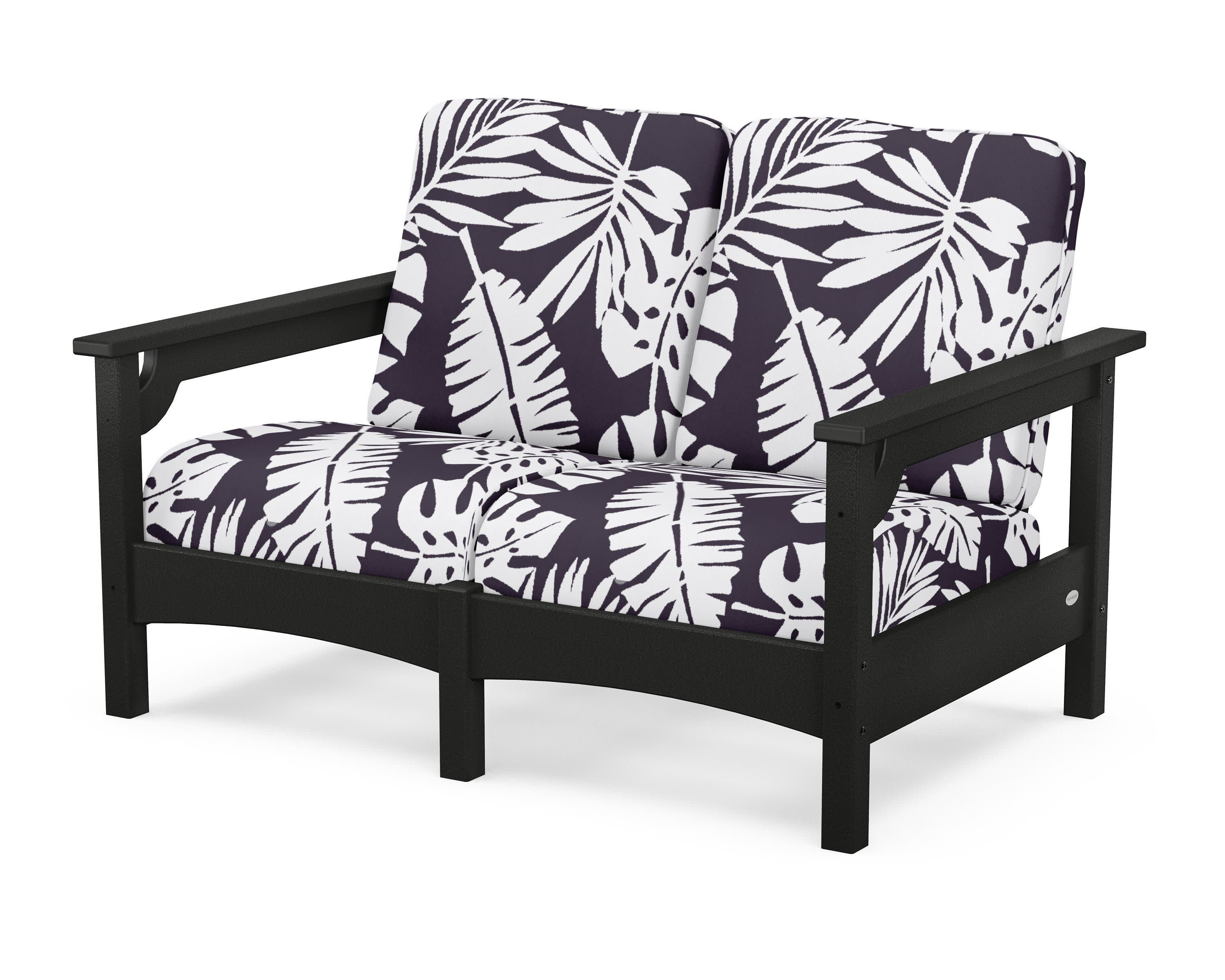 Club Loveseat in Black / Leaf Navy