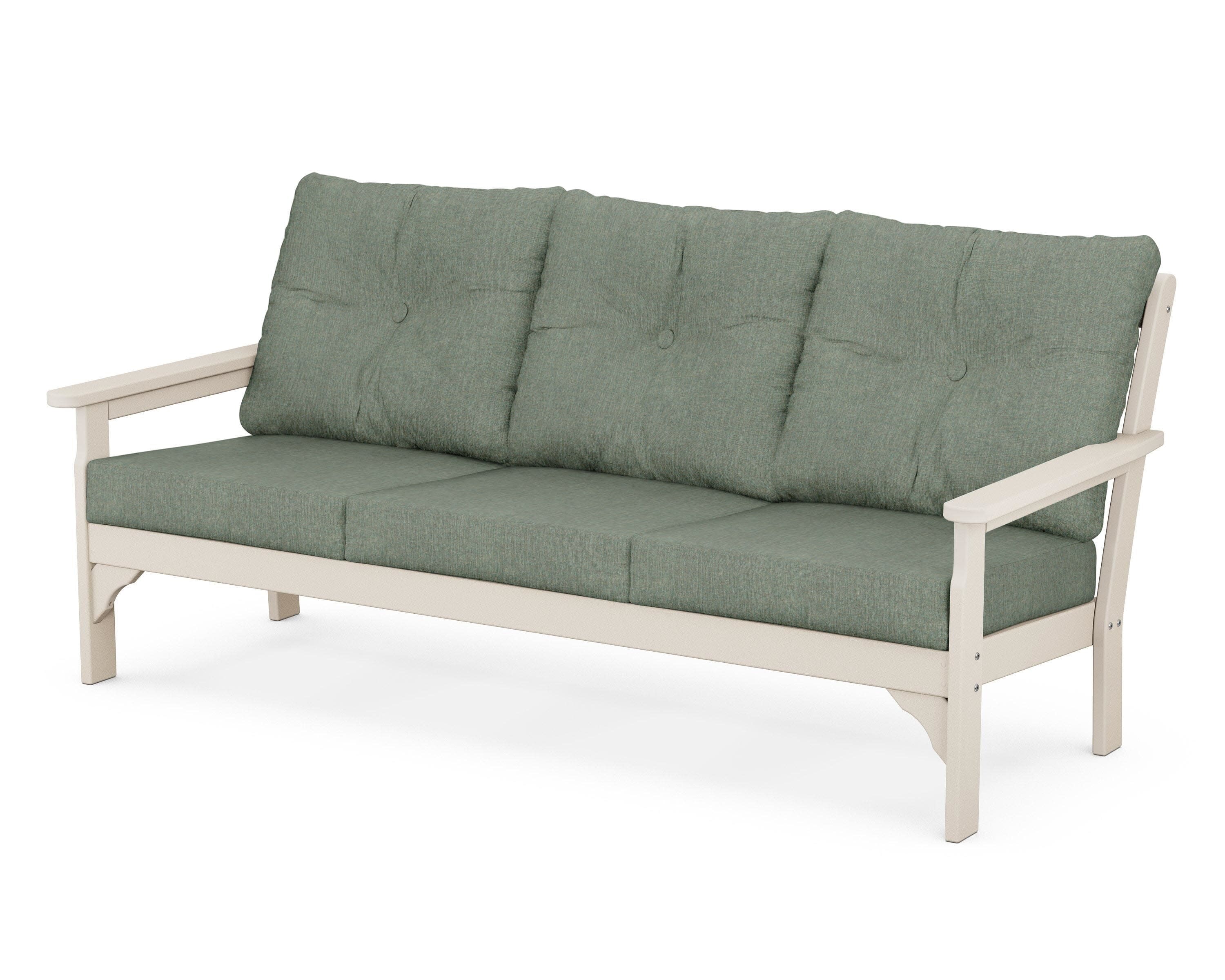 Vineyard Deep Seating Sofa in Sand / Cast Sage