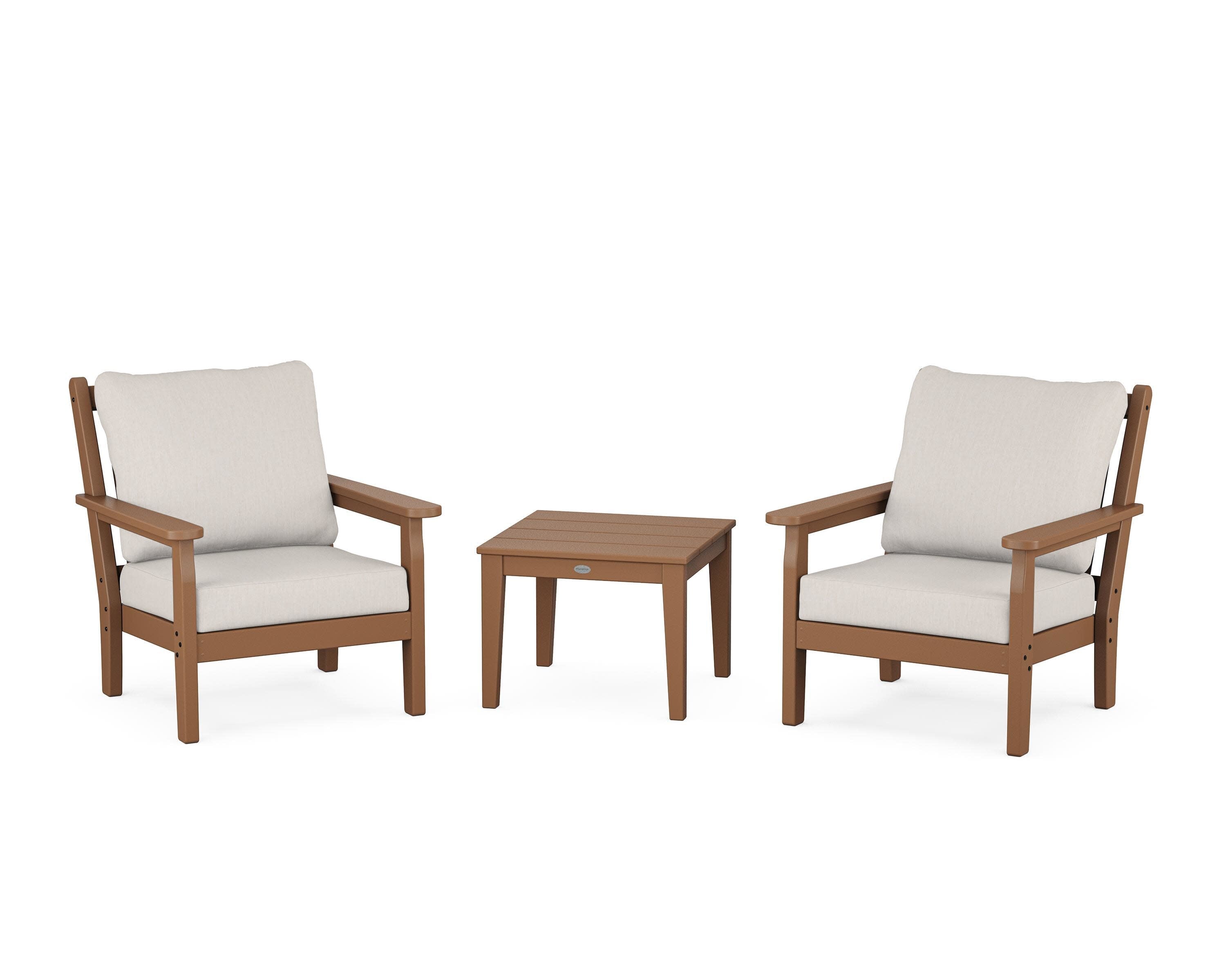 Chippendale 3-Piece Deep Seating Set in Teak / Cast Ash