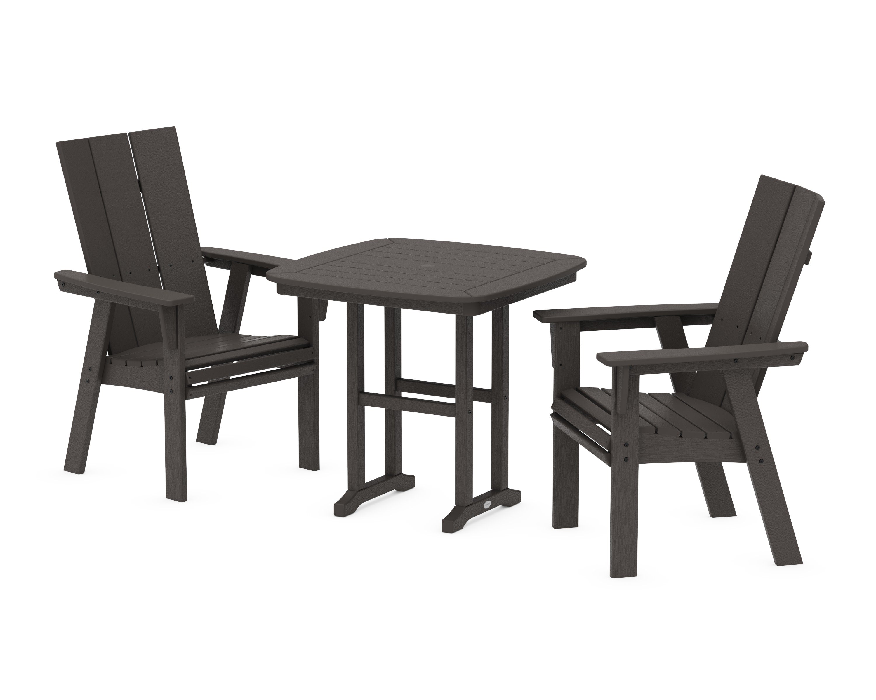 Modern Adirondack 3-Piece Dining Set in Vintage Coffee