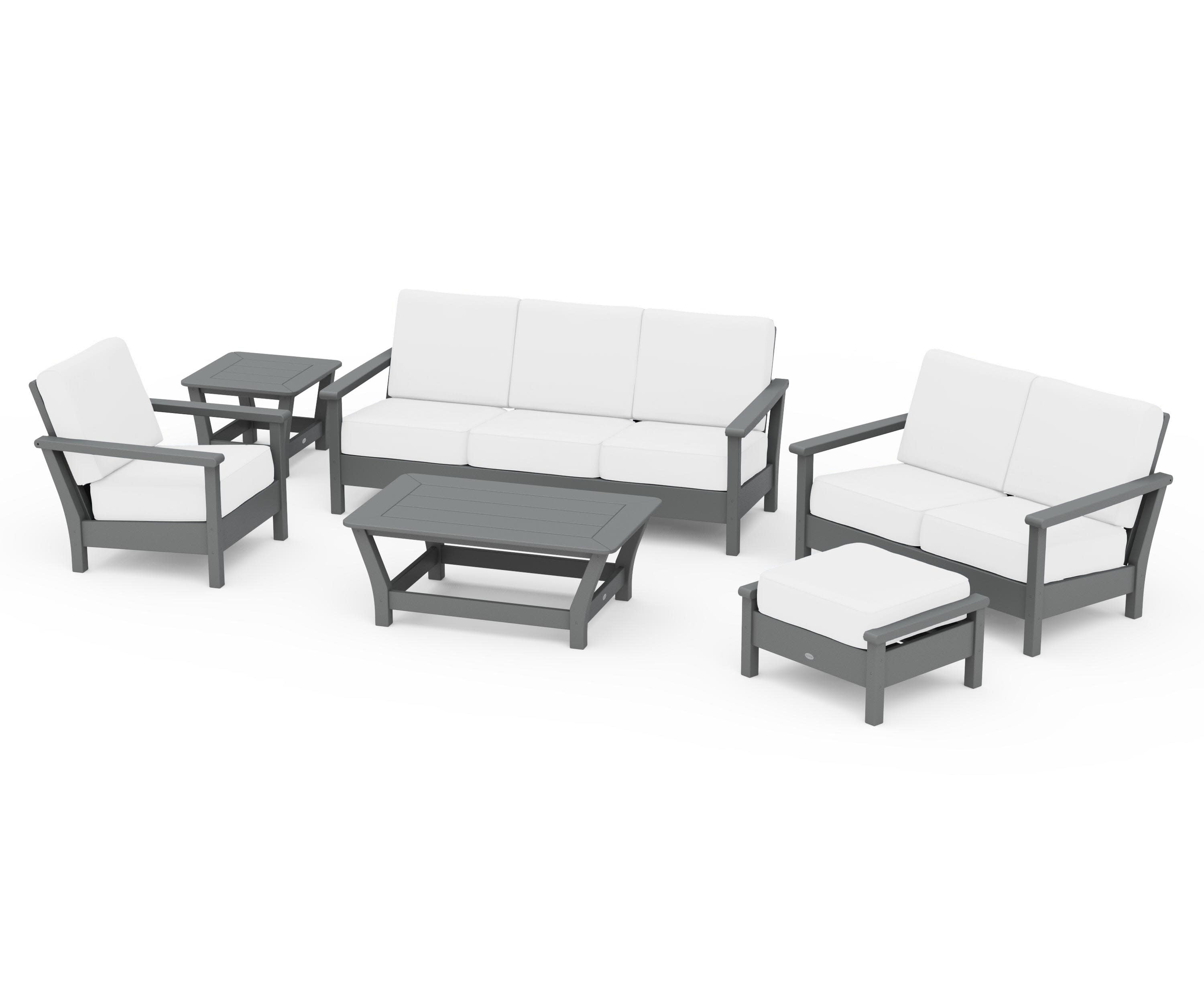 Harbour 6-Piece Outdoor Living Set in Slate Grey / Natural