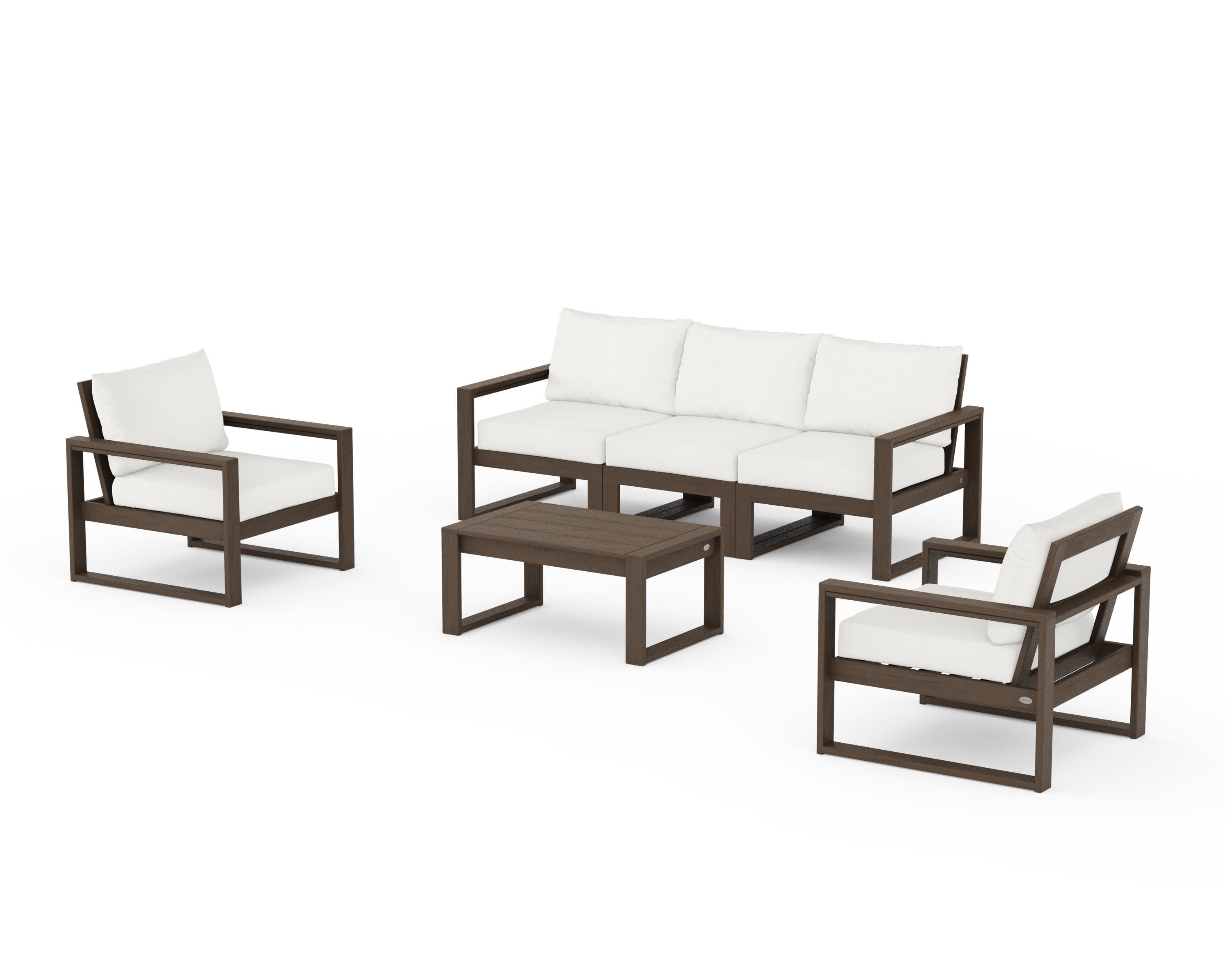 EDGE Sectional 4-Piece Deep Seating Set with Sofa in Kona / Natural Linen