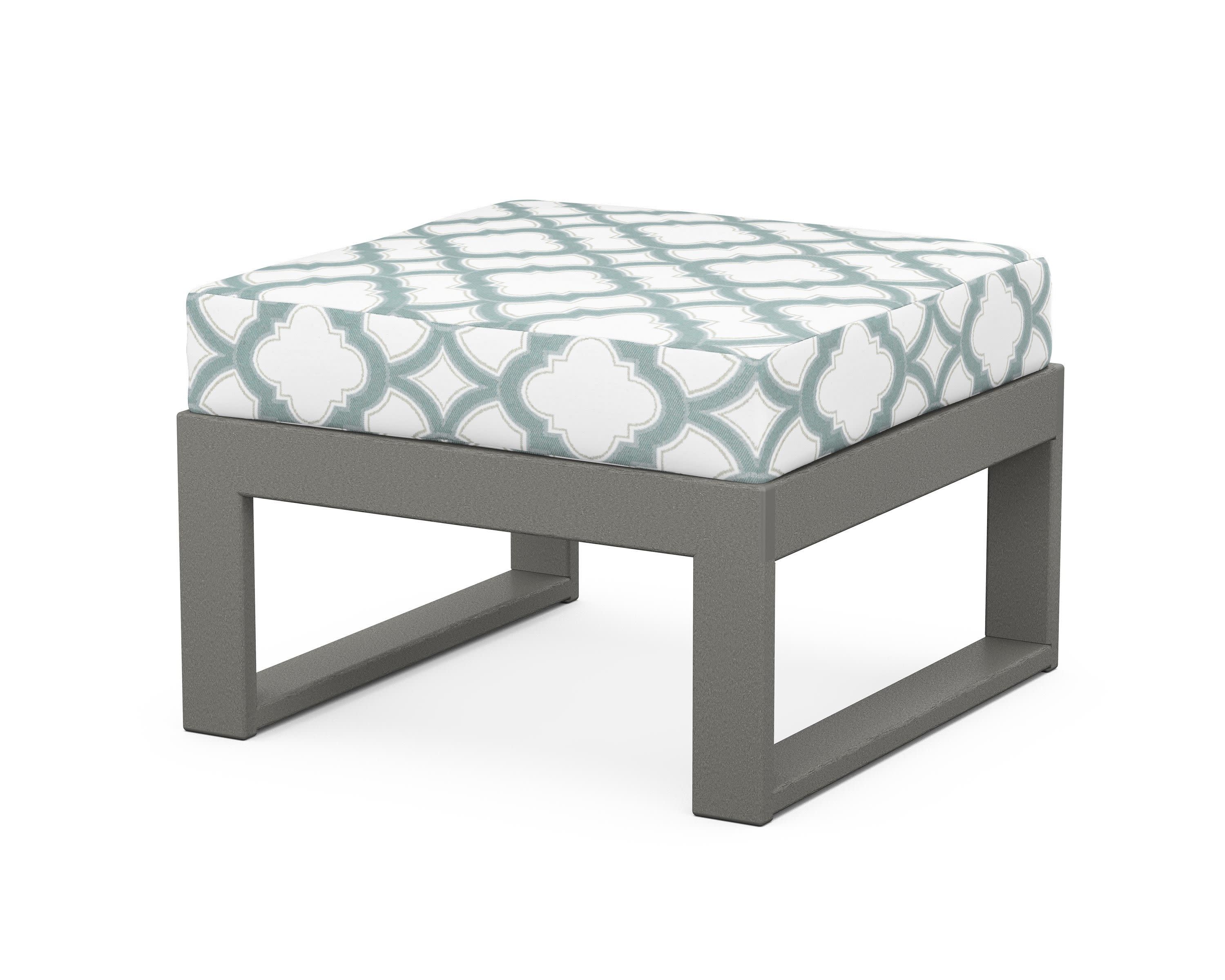 Modular Ottoman - Modern in Slate Grey / Trellis Glacier Spa
