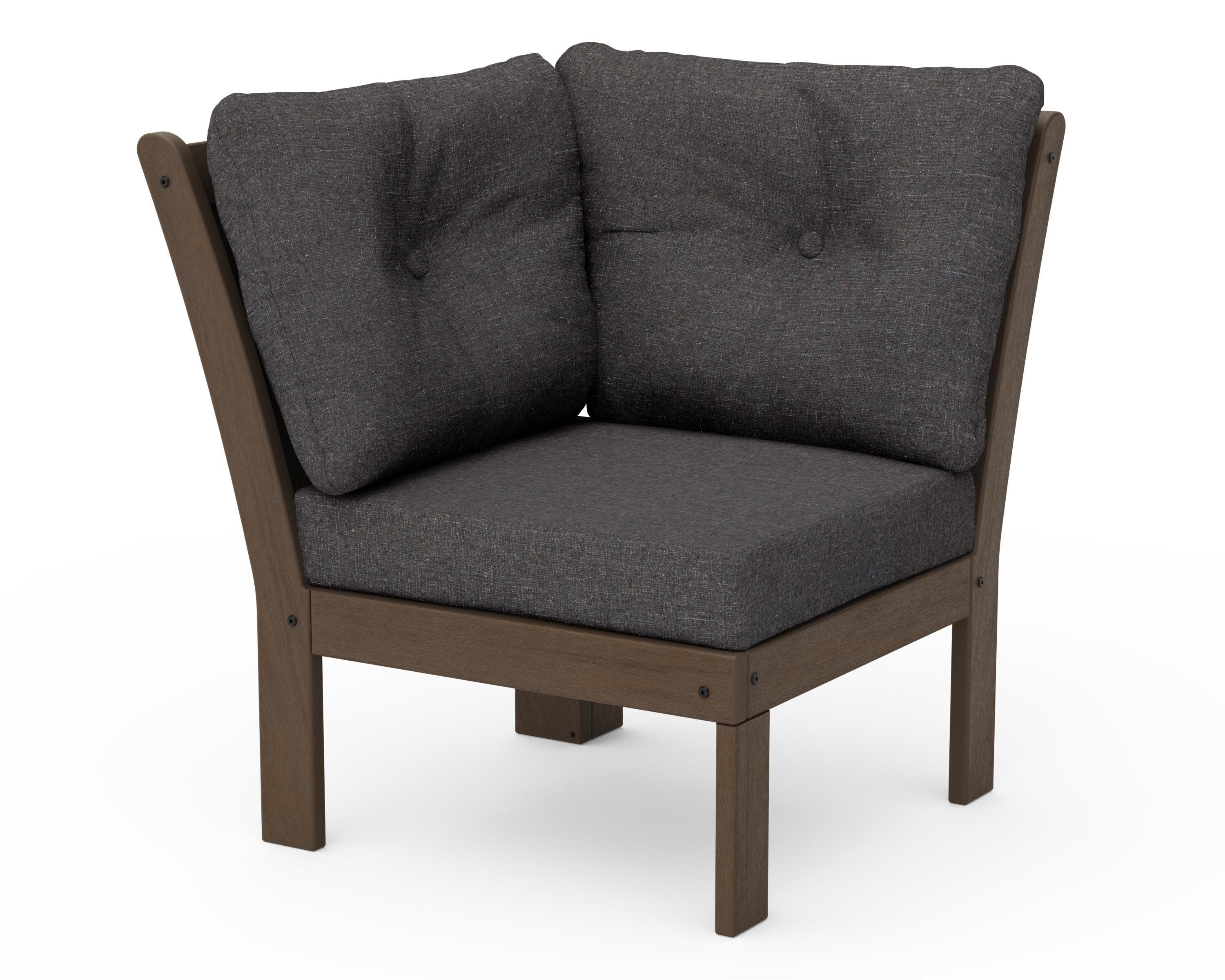 Vineyard Modular Corner Chair in Kona / Ash Charcoal