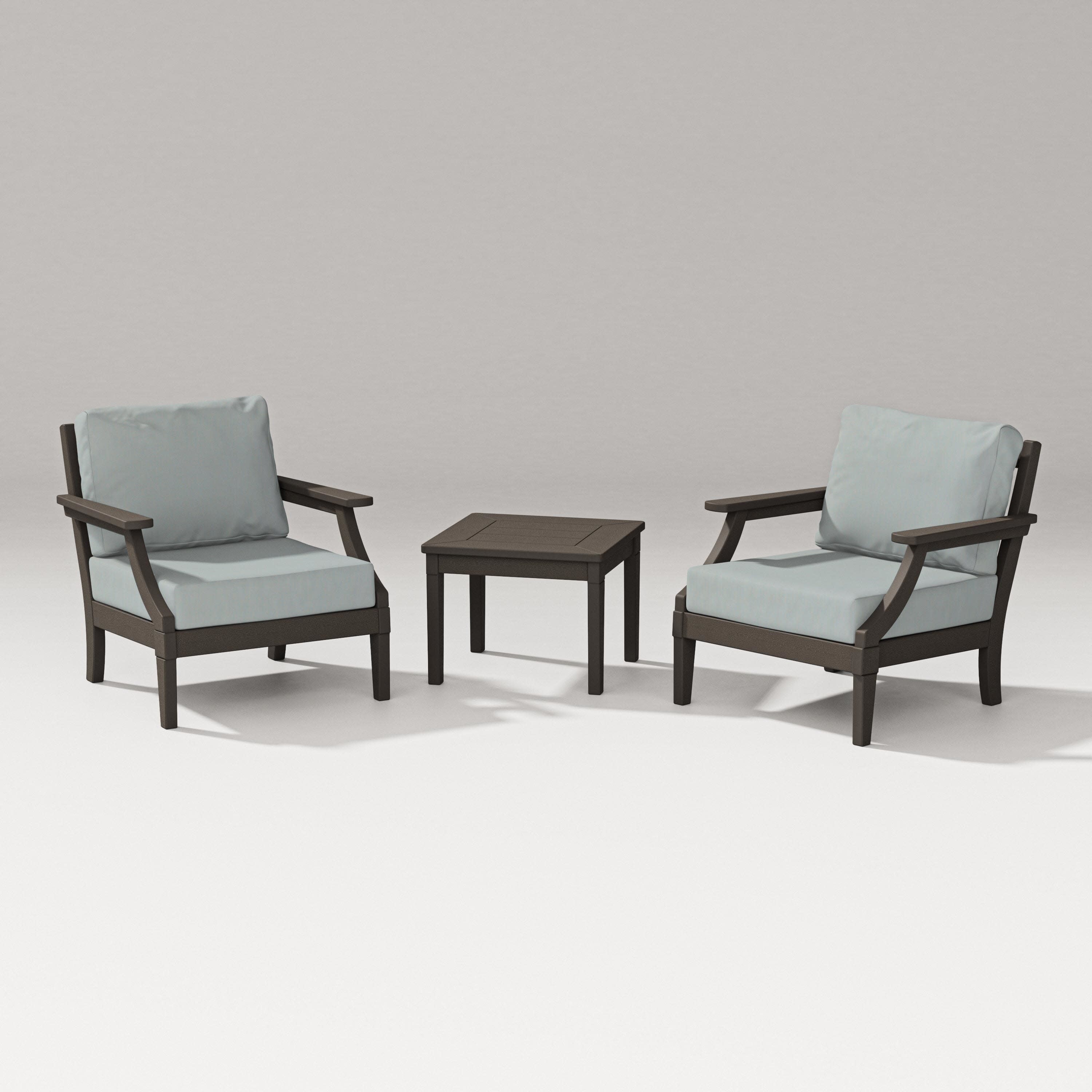 Estate 3-Piece Lounge Chair Set in Vintage Coffee / Spa