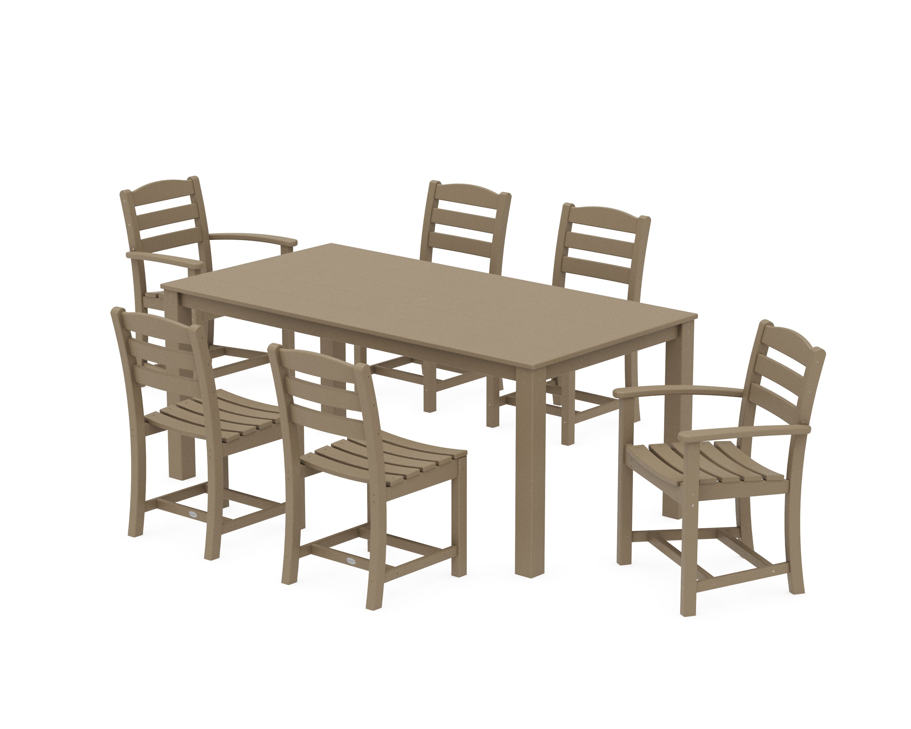La Casa Cafe' 7-Piece Parsons Dining Set in Vintage Sahara