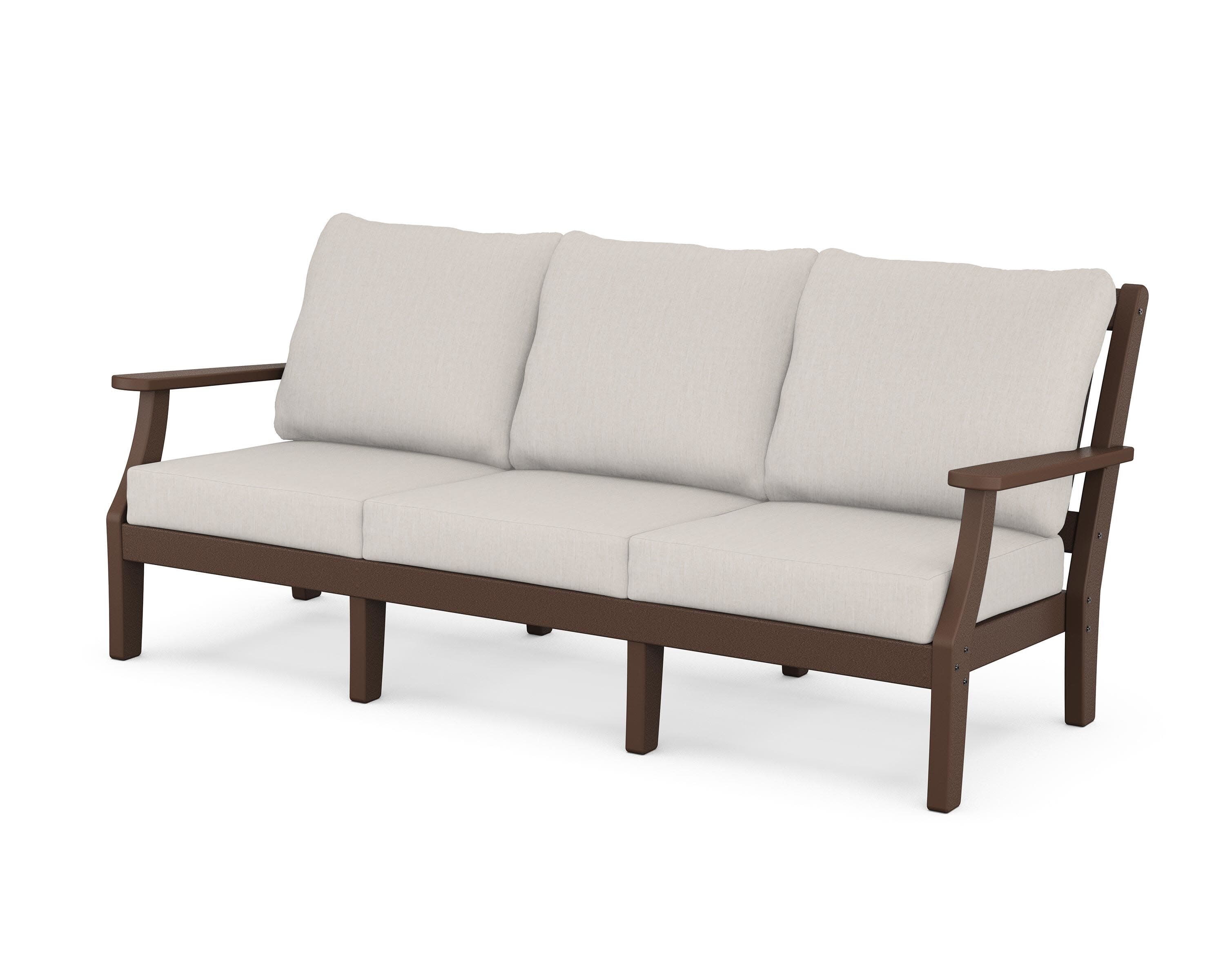 Chinoiserie Deep Seating Sofa in Mahogany / Cast Ash
