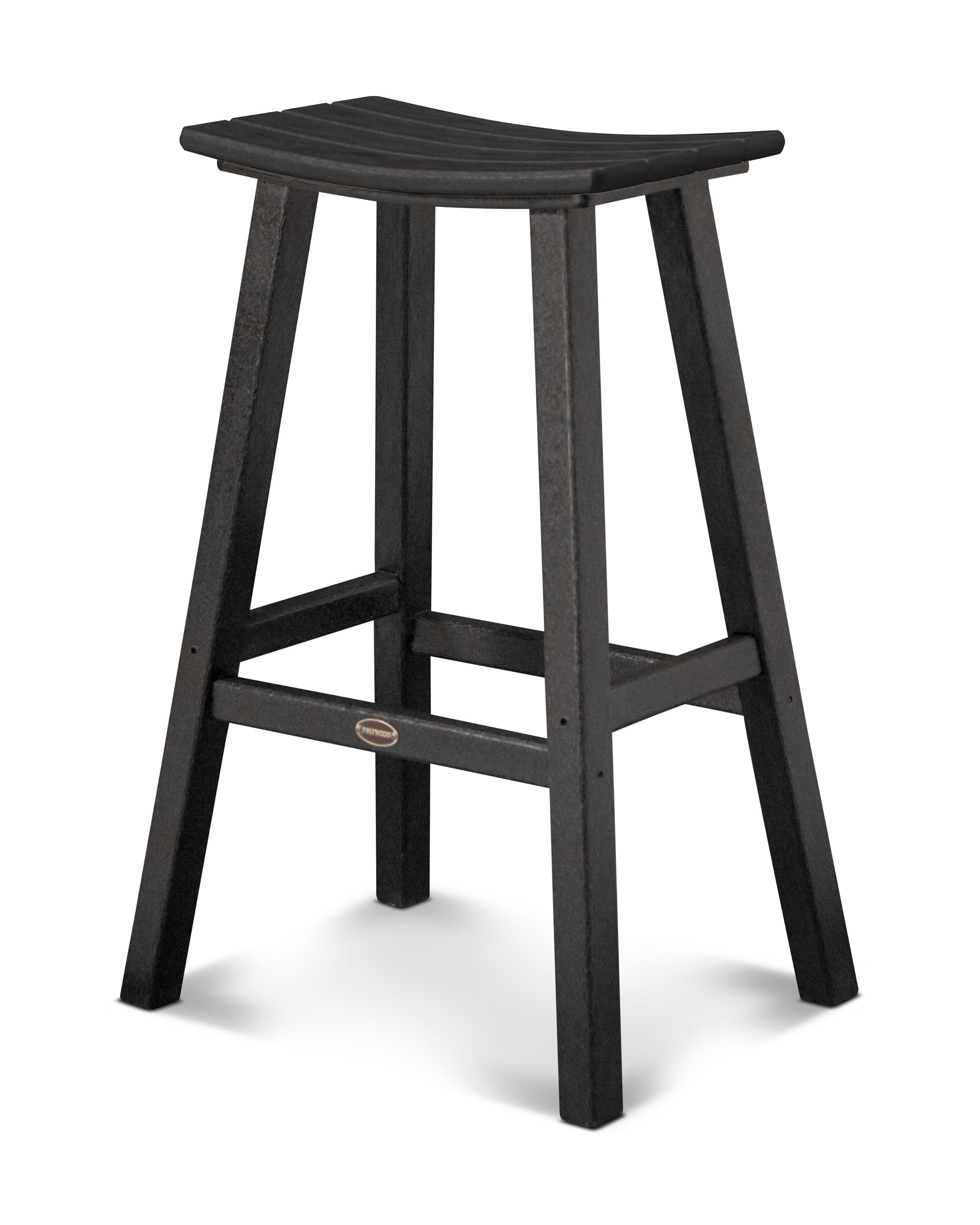 Traditional 30" Saddle Bar Stool in Black