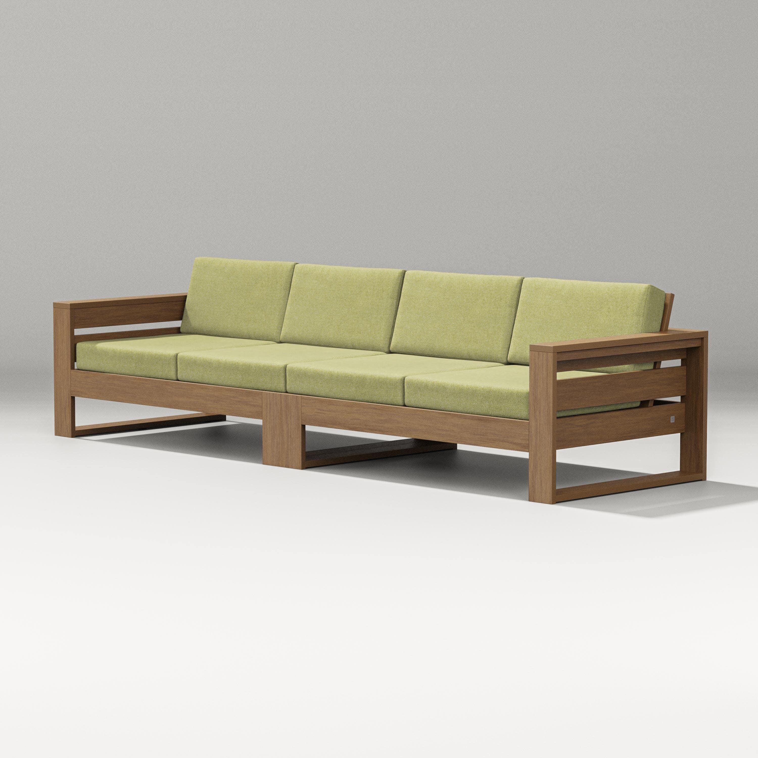 Latitude Straight Sectional in Natural / Chartreuse Boucle