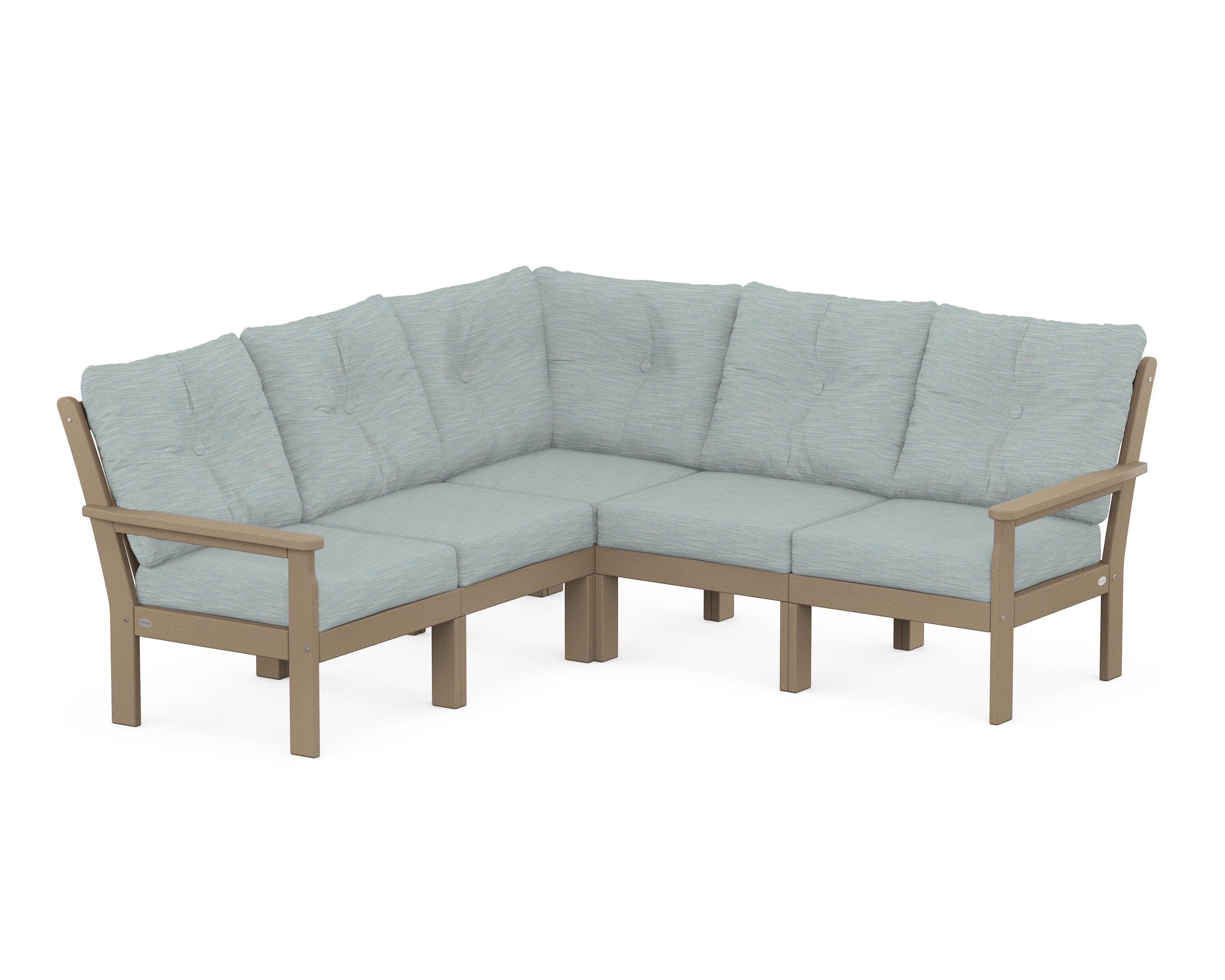 Vineyard 5-Piece Sectional in Vintage Sahara / Soothe Mist