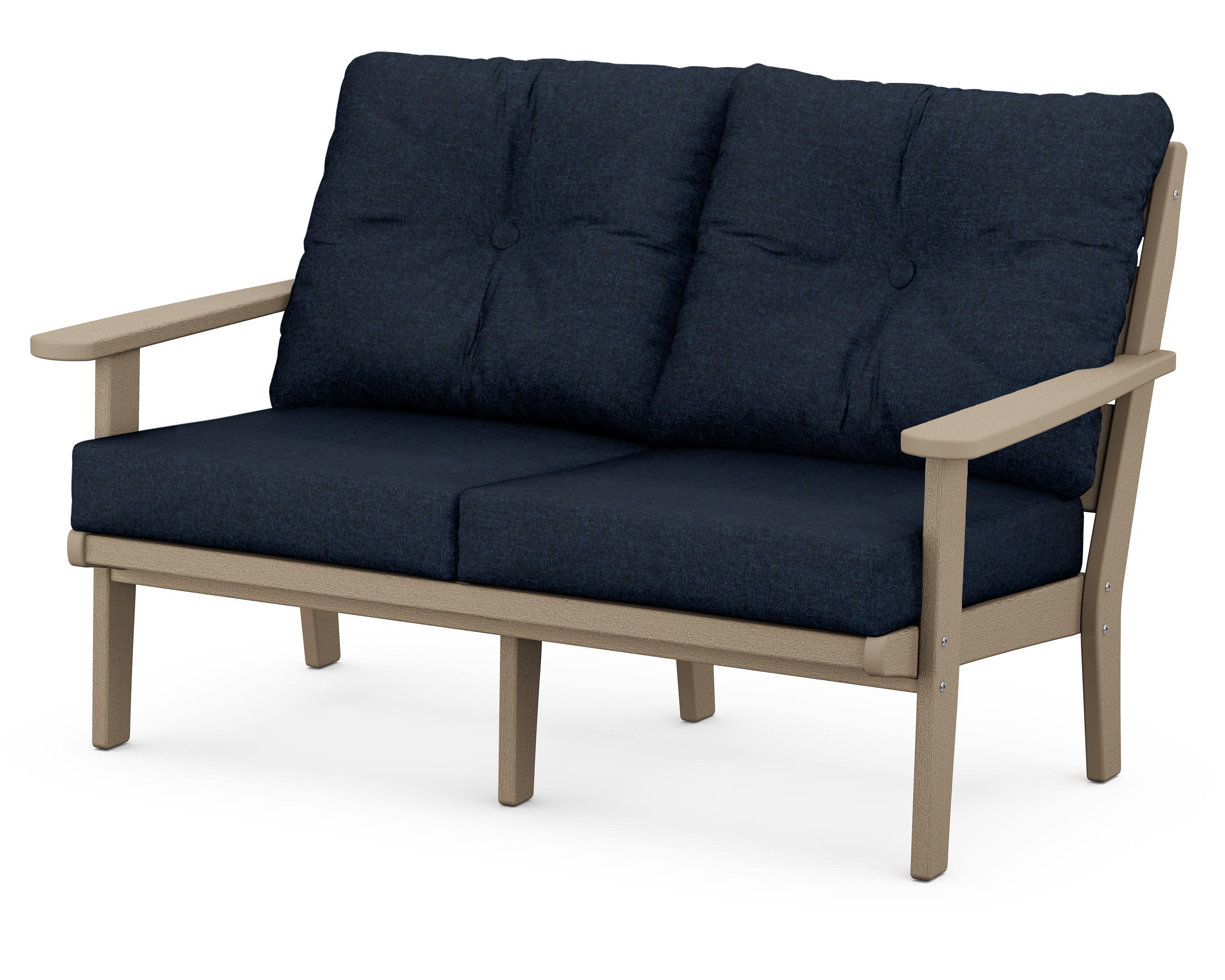 Lakeside Deep Seating Loveseat in Vintage Sahara / Marine Indigo