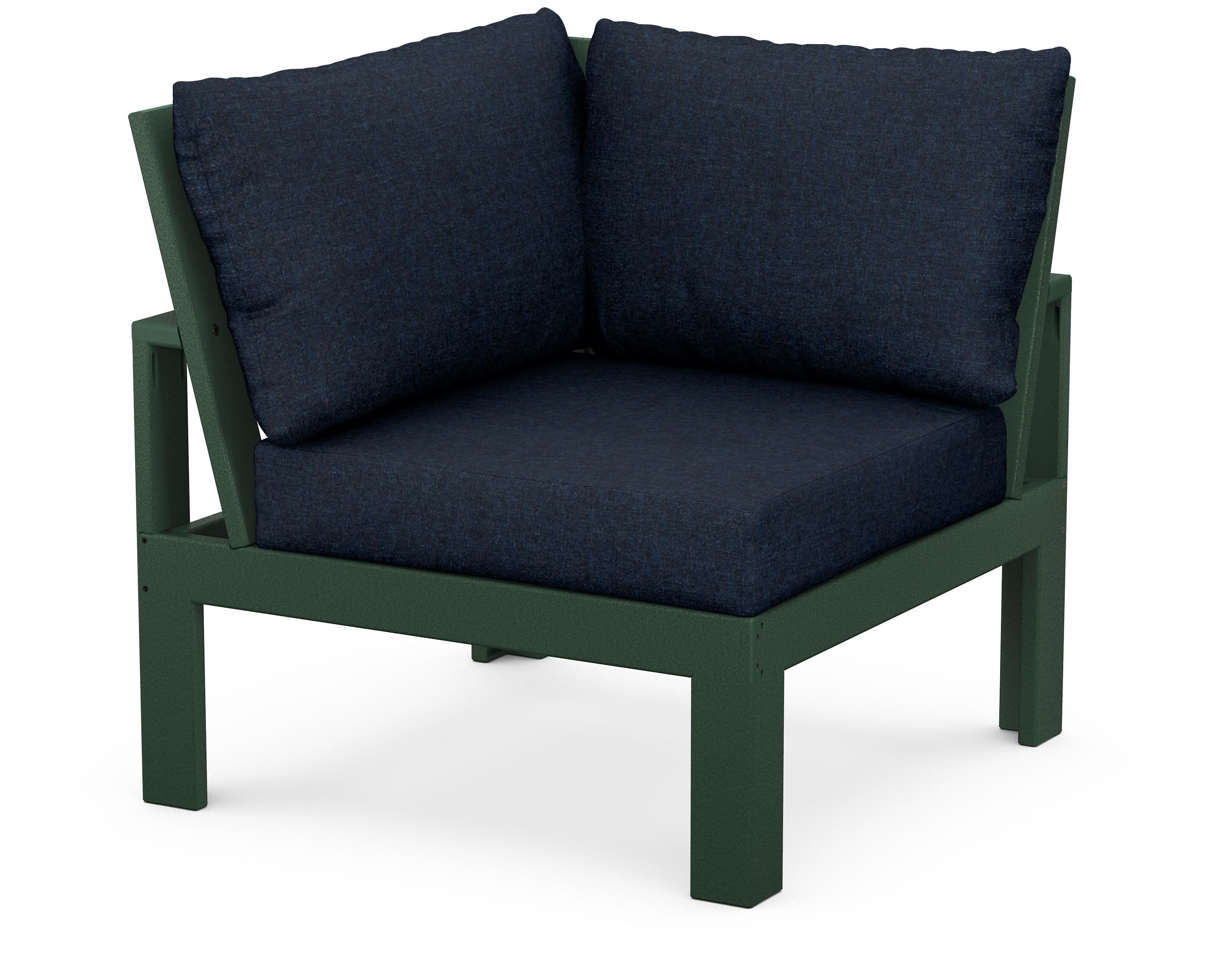 Modular Corner Chair in Green / Marine Indigo