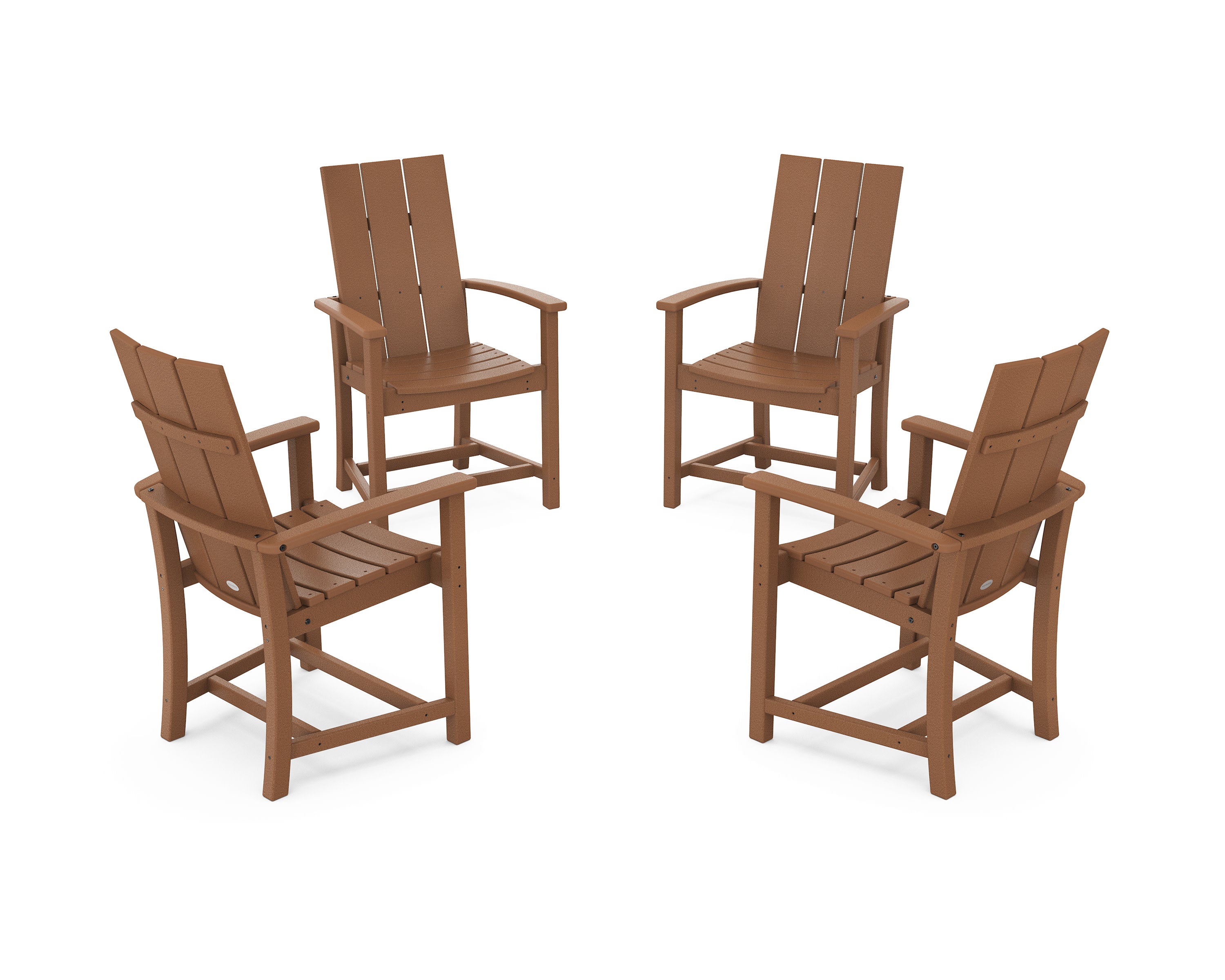Modern 4-Piece Upright Adirondack Conversation Set in Teak