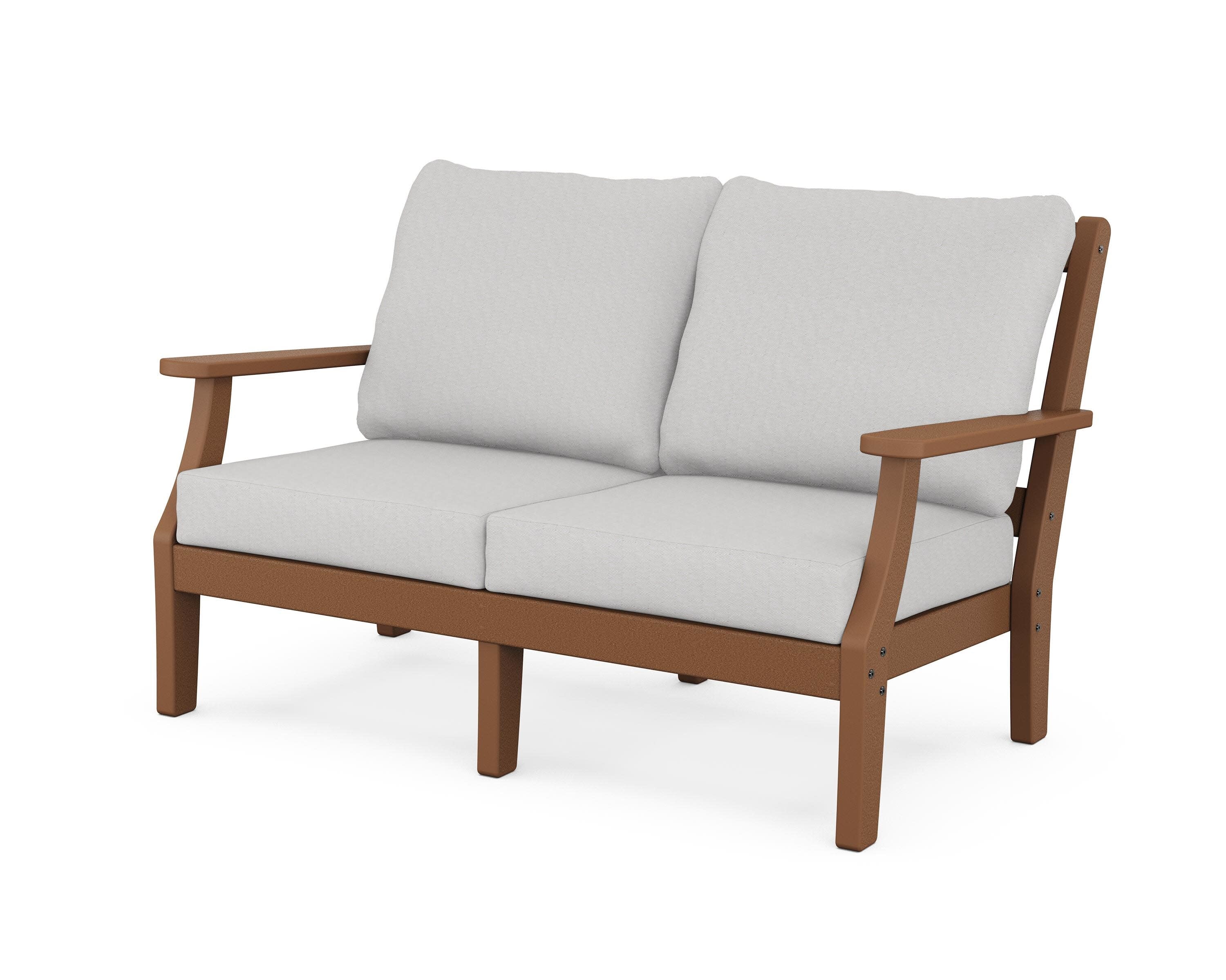Chinoiserie Deep Seating Loveseat in Teak / Diamond in the Rough