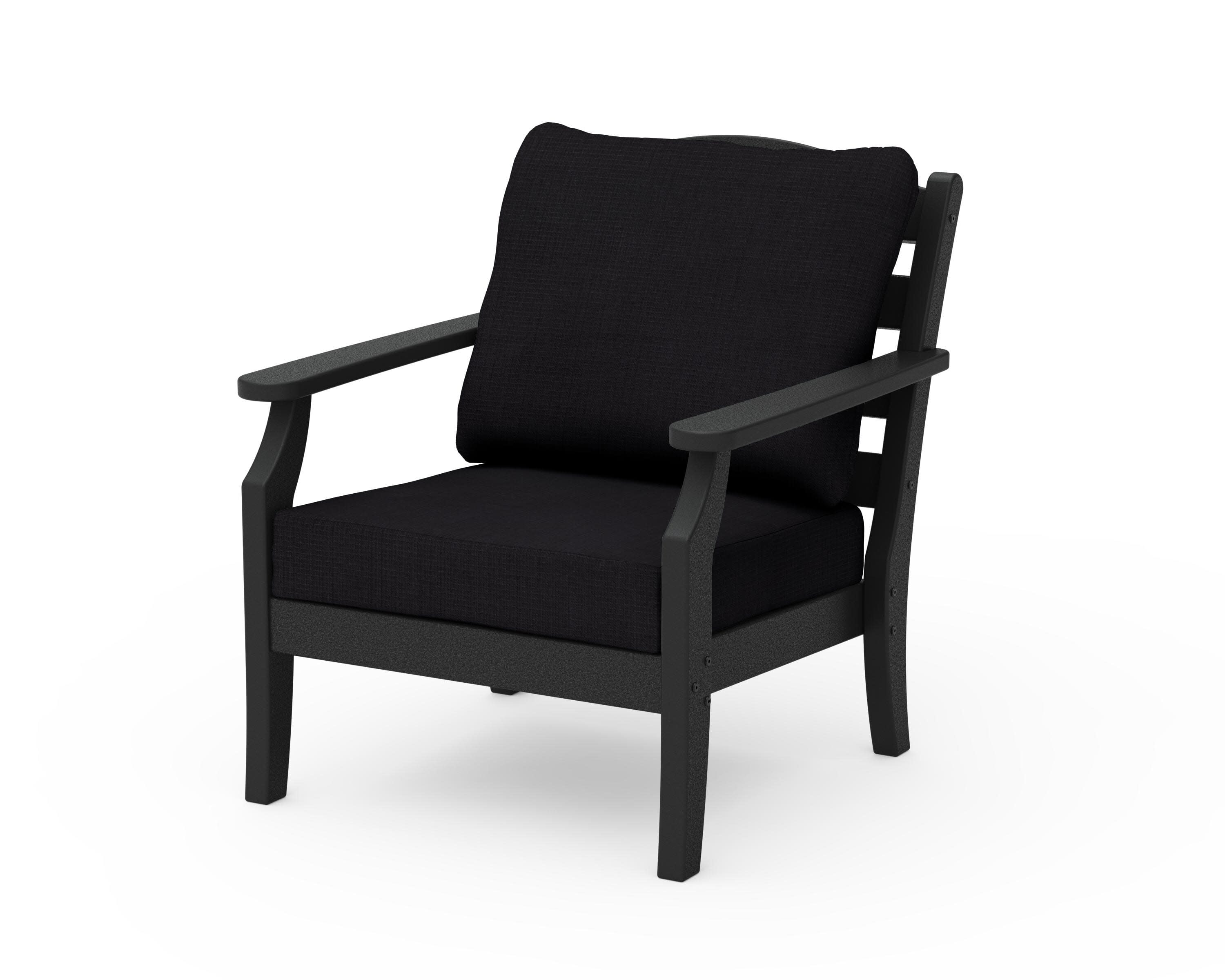 Savannah Deep Seating Chair in Black / Midnight Linen
