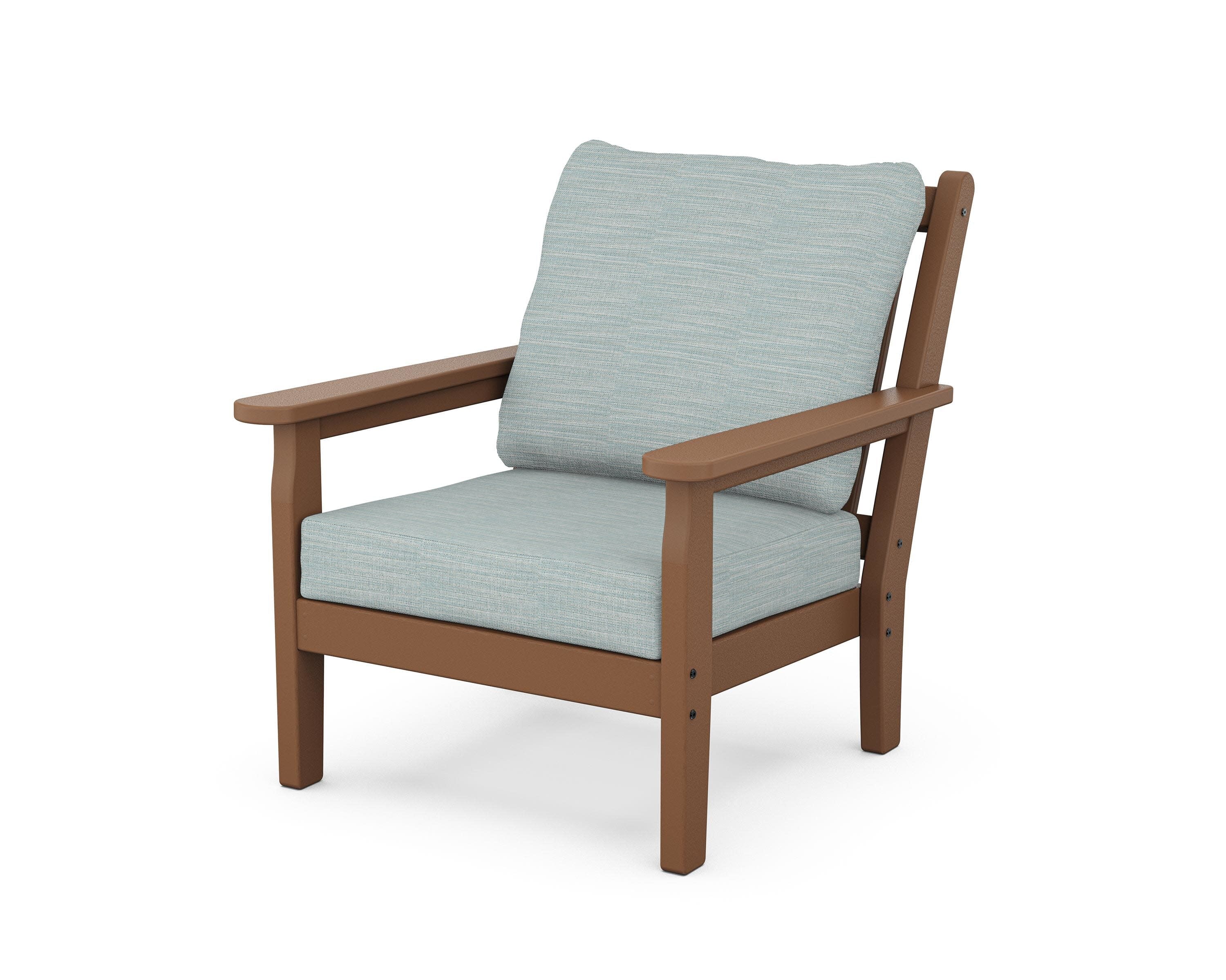 Chippendale Deep Seating Chair in Teak / Soothe Mist