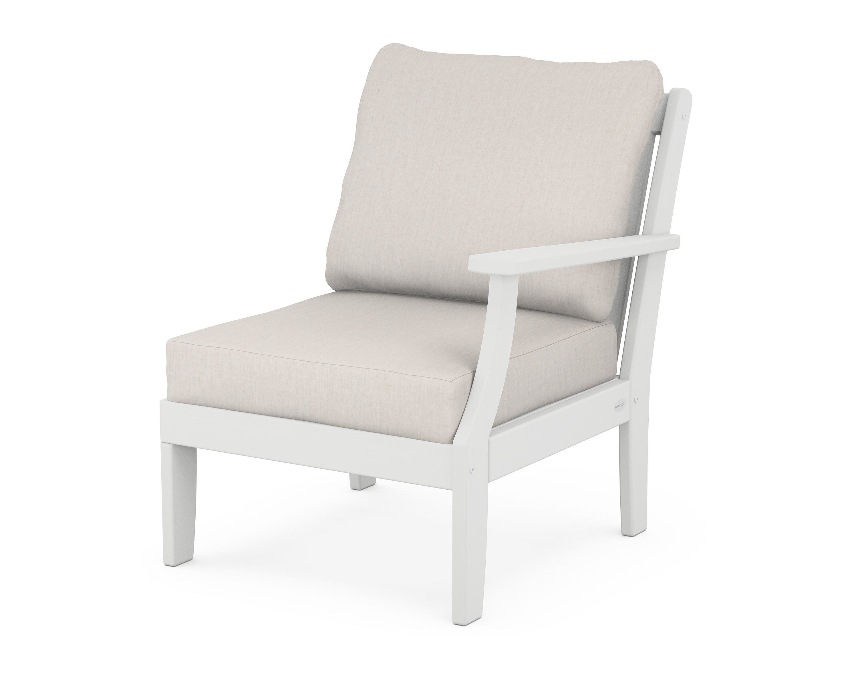 Braxton Modular Right Arm Chair in White / Cast Ash