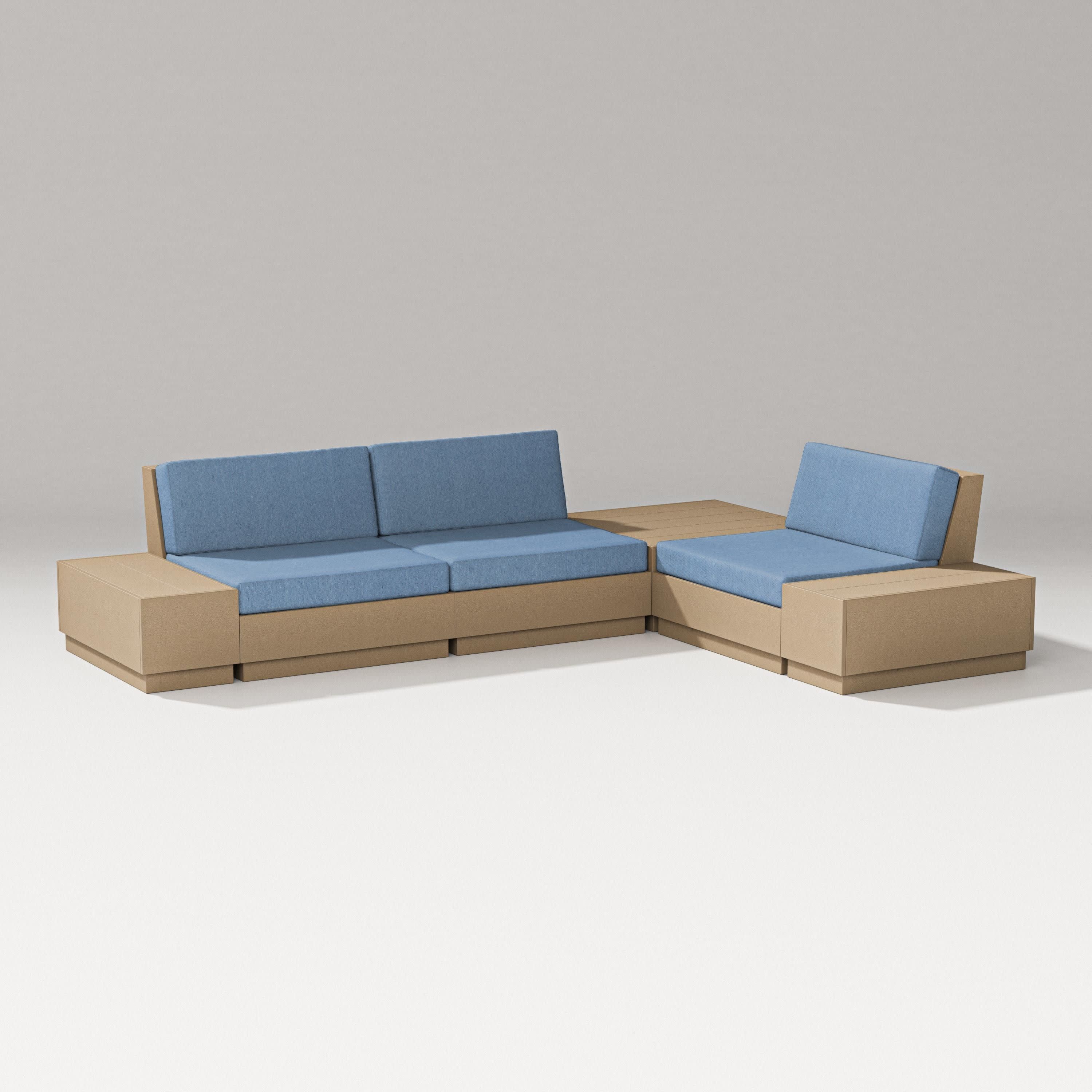 Elevate 6-Piece Corner Sectional in Vintage Sahara / Sky Blue