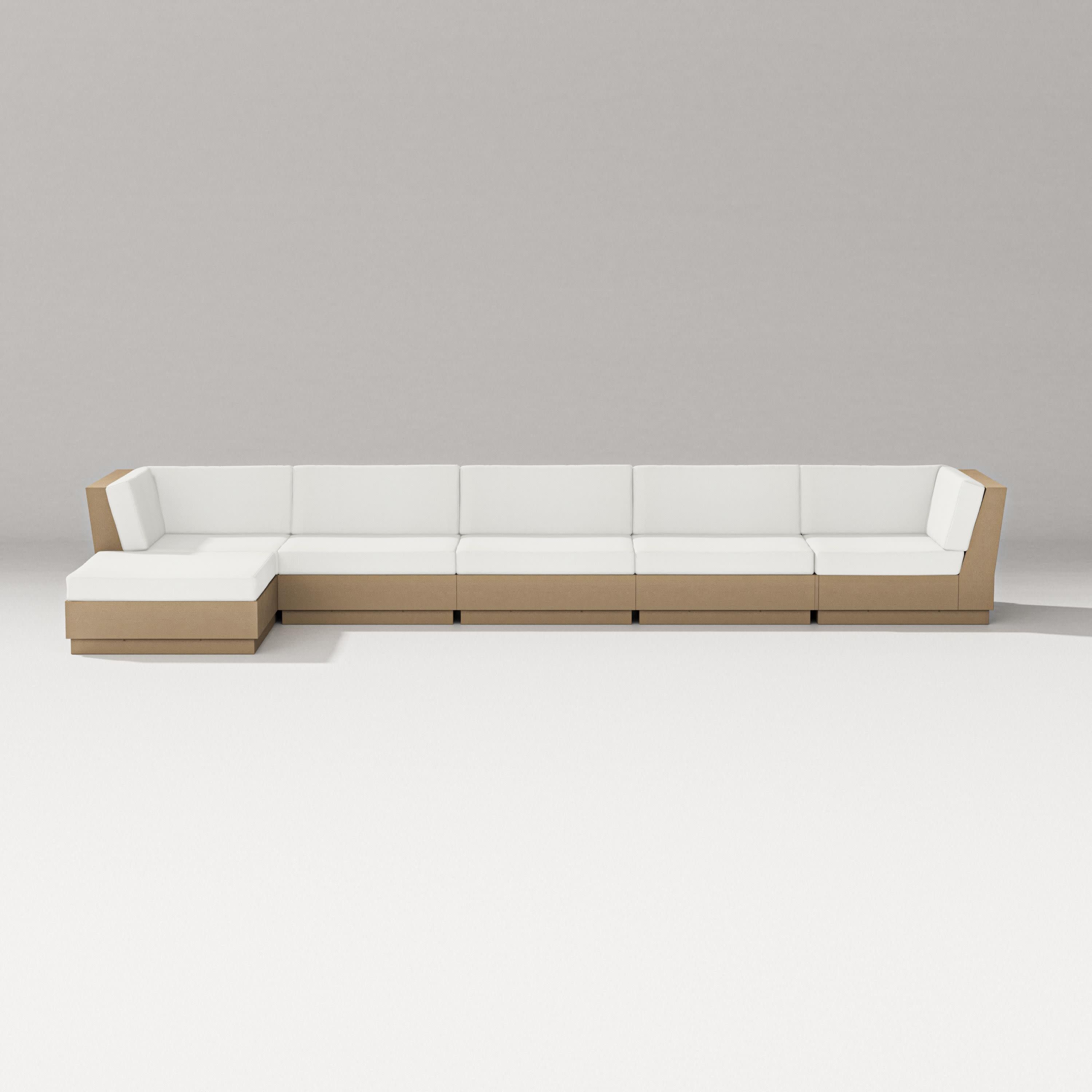 Elevate 6-Piece Chaise Sectional in Vintage Sahara / Natural Linen