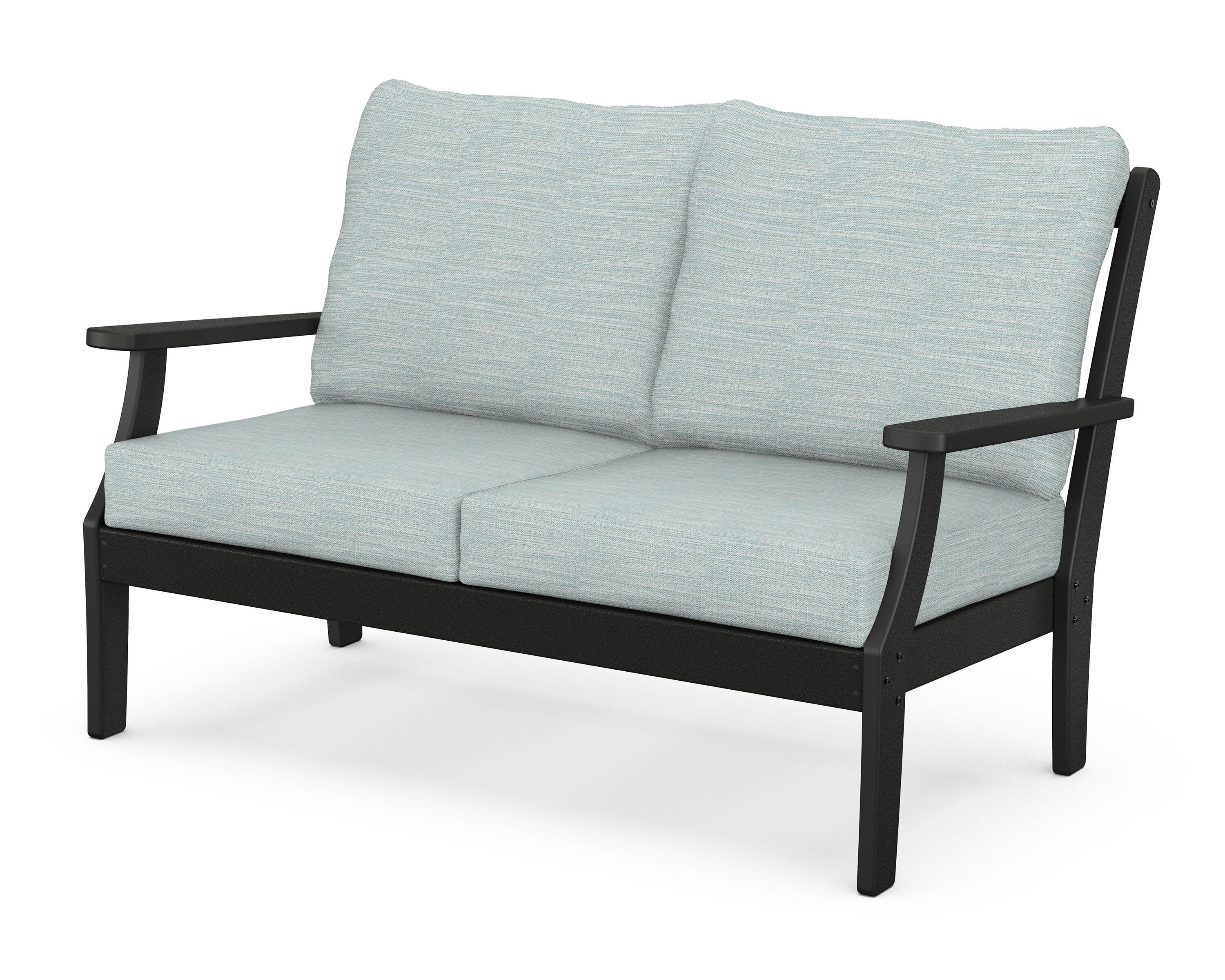 Braxton Deep Seating Loveseat in Black / Soothe Mist
