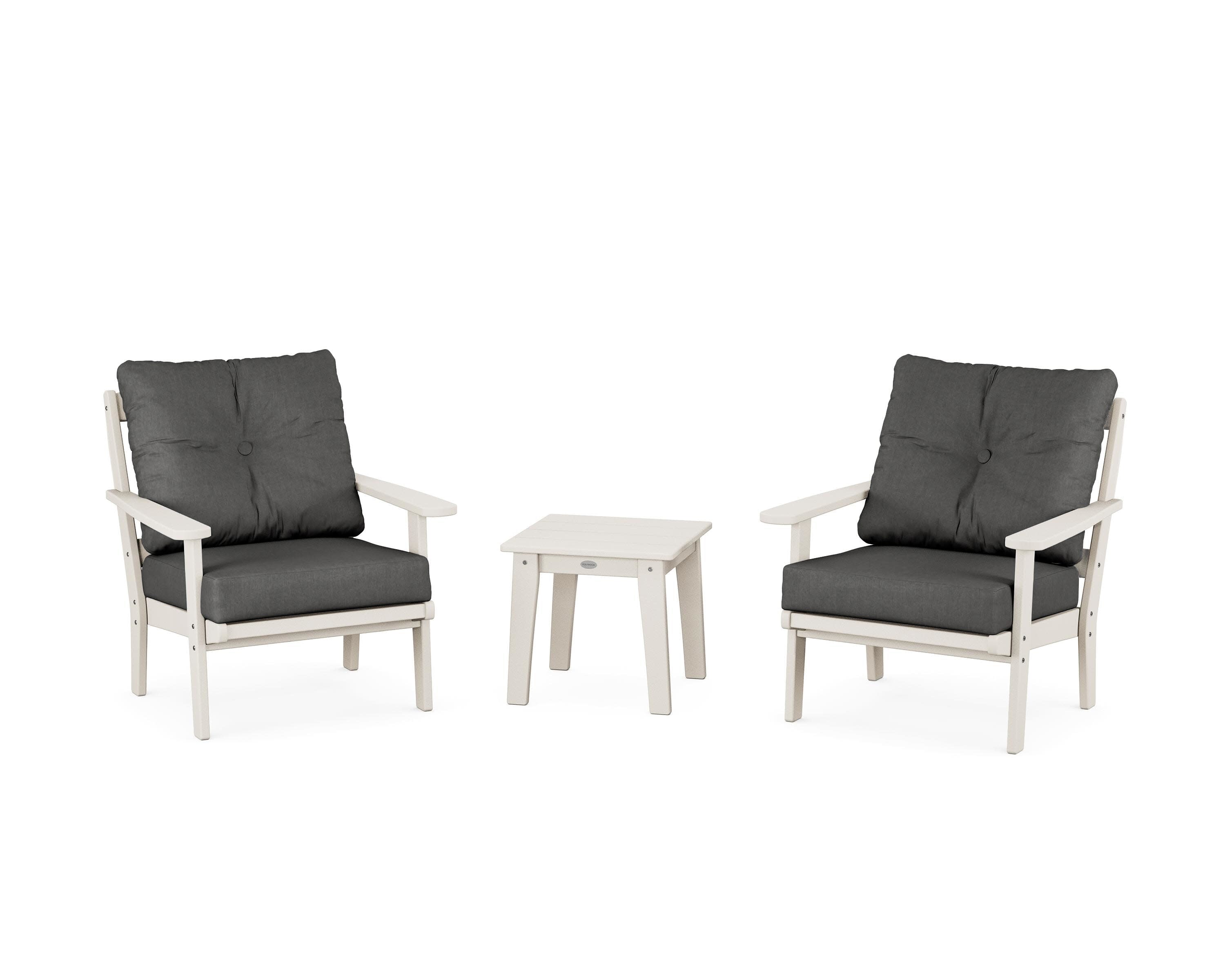 Mission 3-Piece Deep Seating Set in Sand / Spectrum Carbon