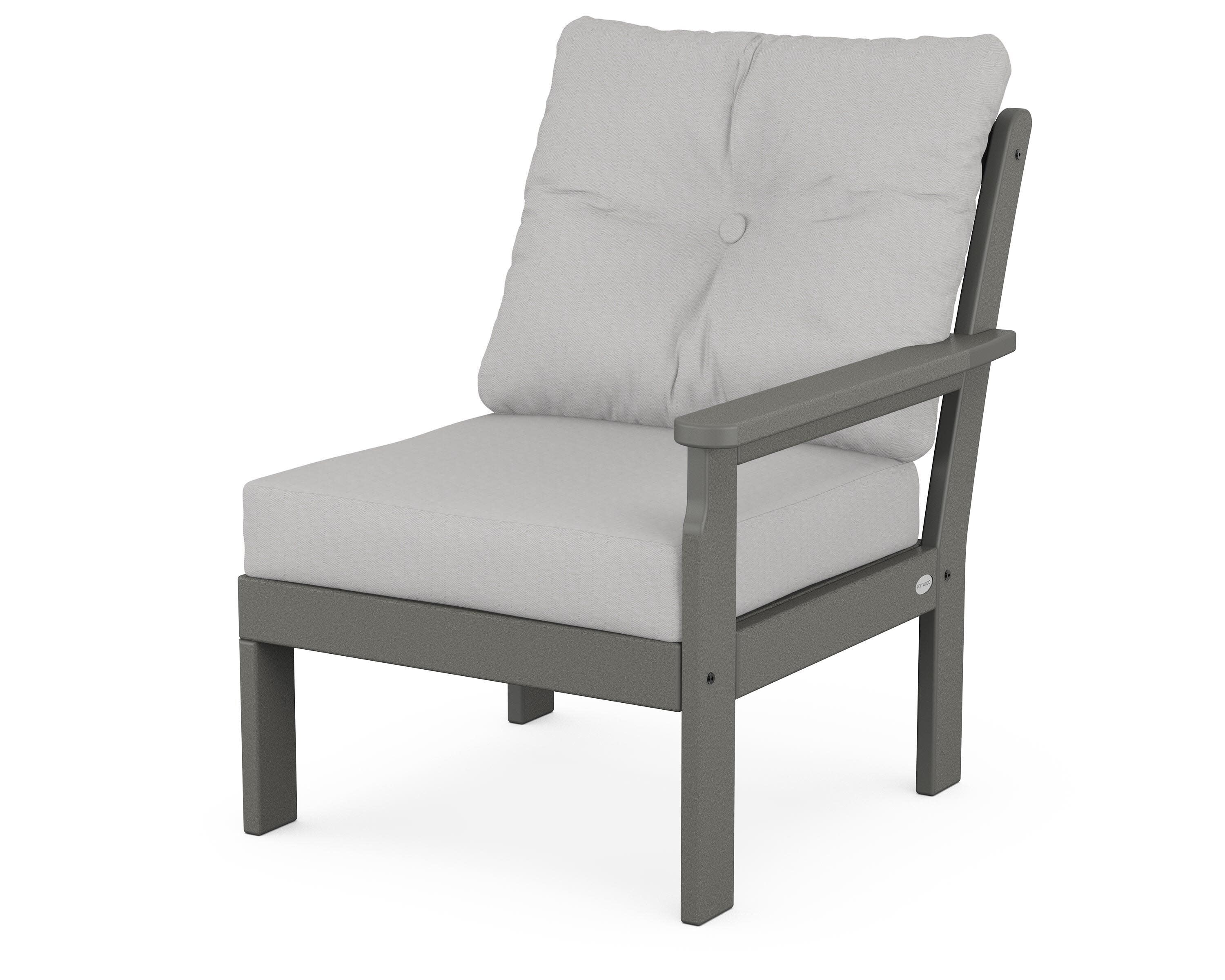 Vineyard Modular Right Arm Chair in Slate Grey / Diamond in the Rough