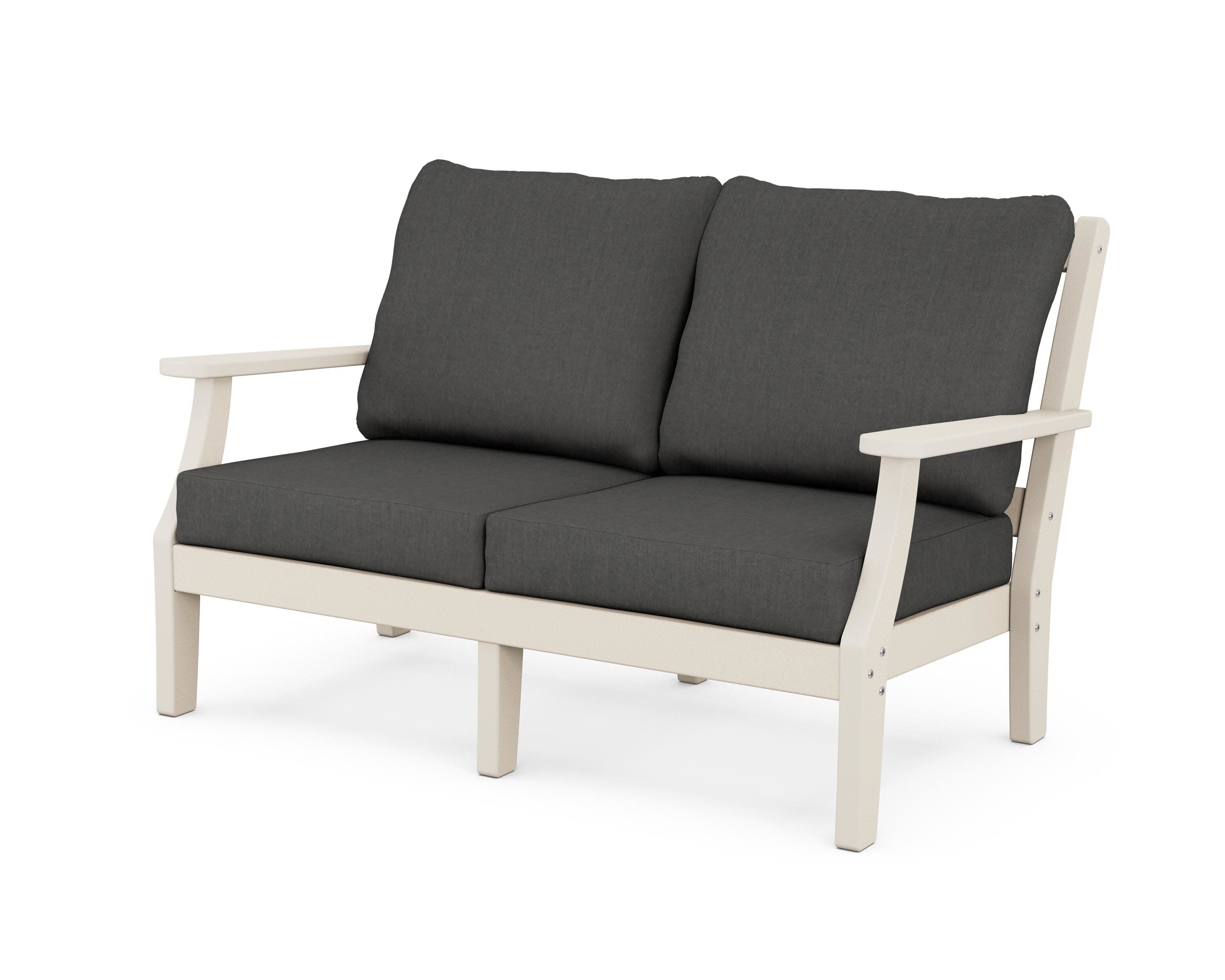 Chinoiserie Deep Seating Loveseat in Sand / Spectrum Carbon