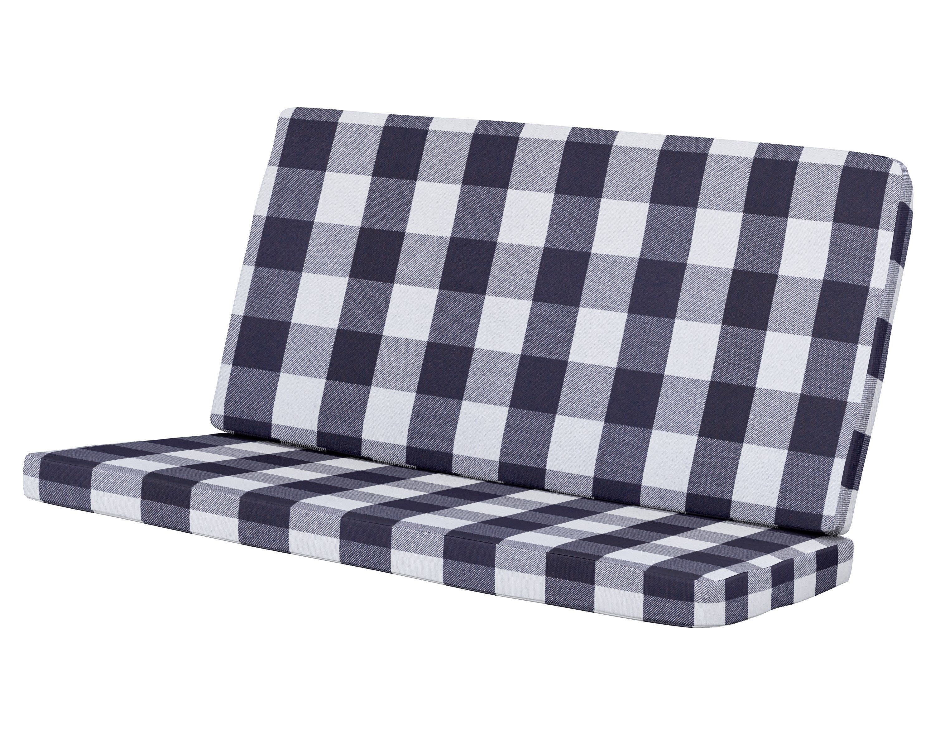 Modern Loveseat Cushion in Buffalo Plaid Navy