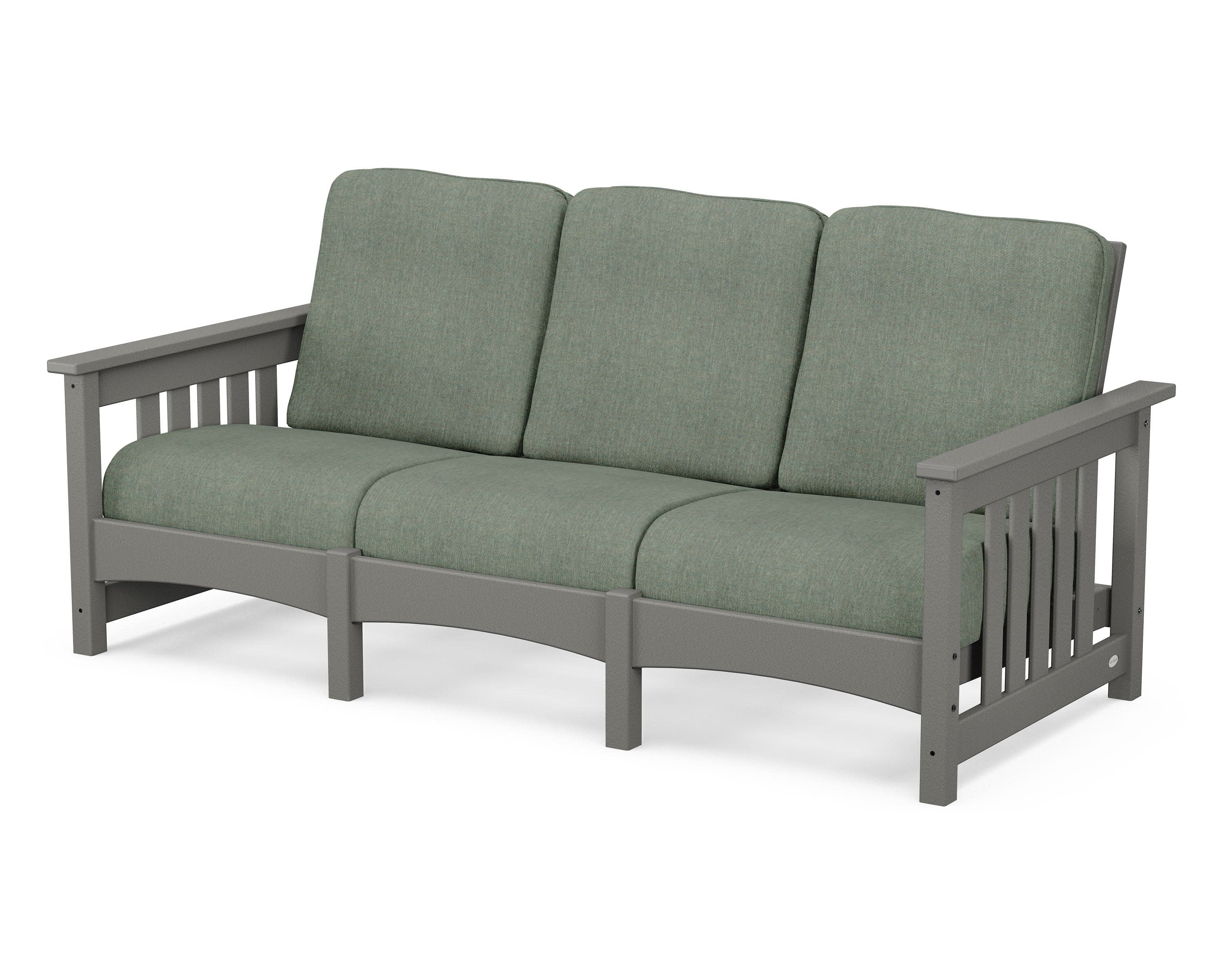 Club Mission Sofa in Slate Grey / Cast Sage