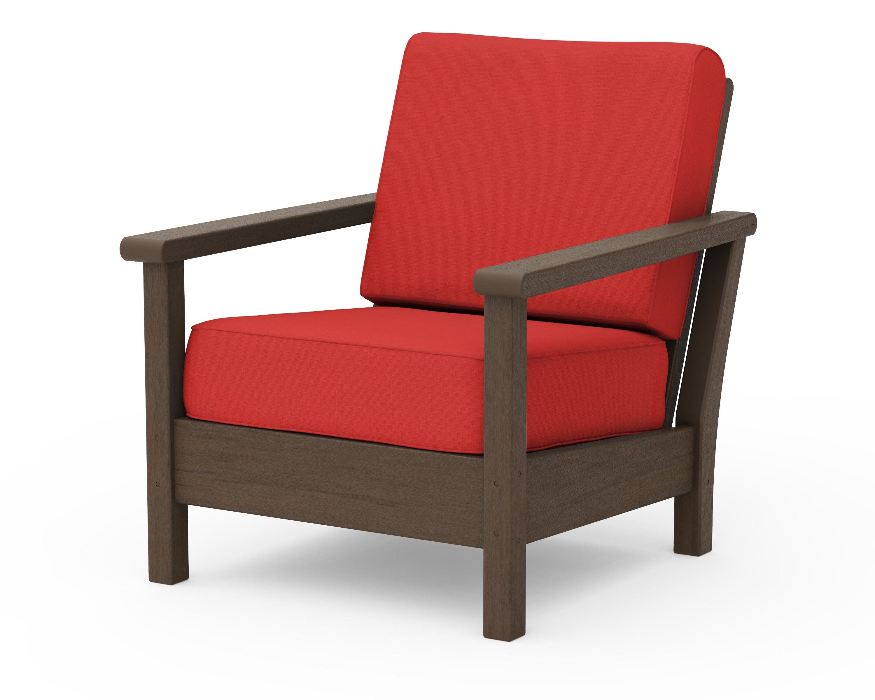 Harbour Deep Seating Chair in Kona / Crimson Linen